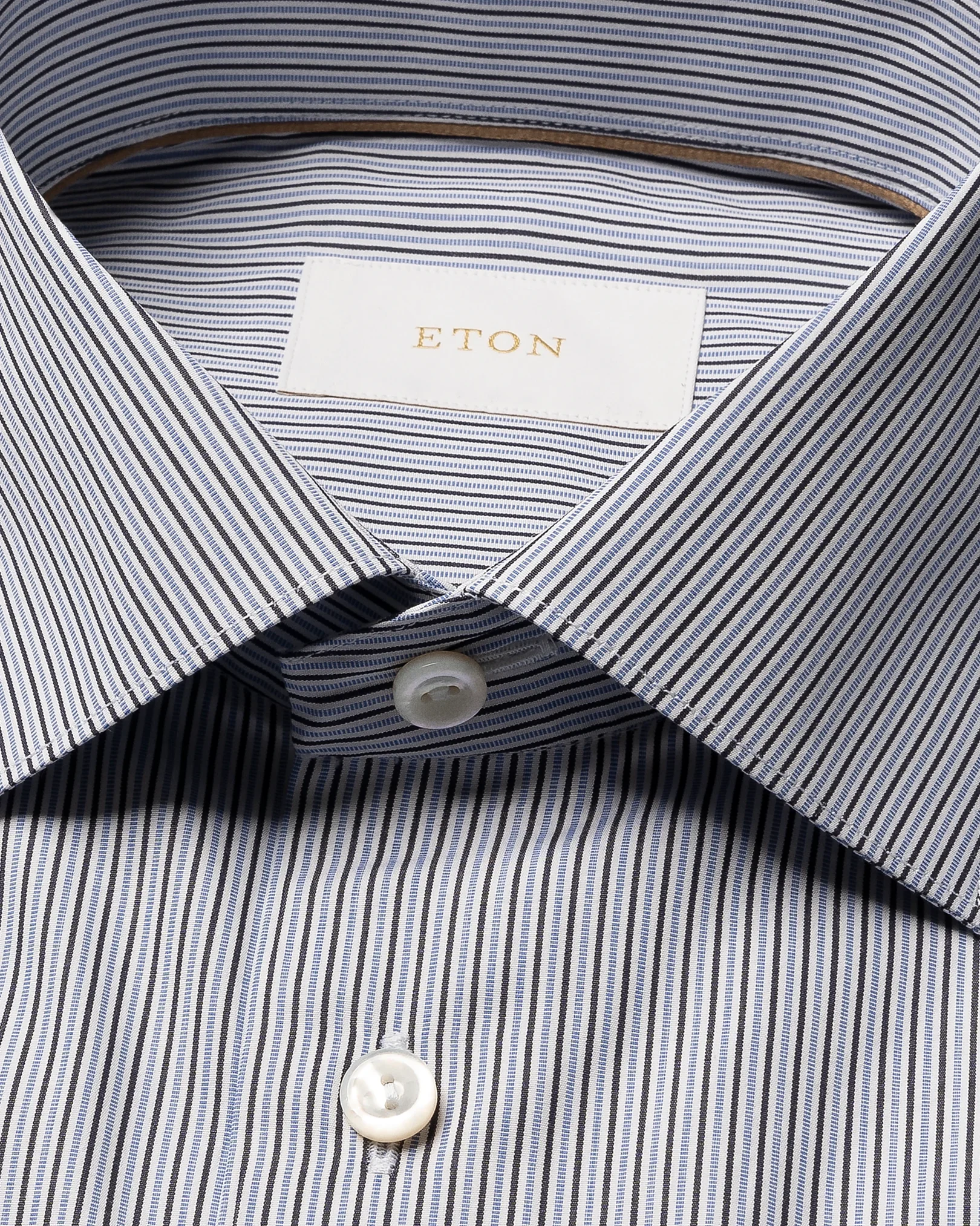 Eton - dark blue striped supima 120 shirt