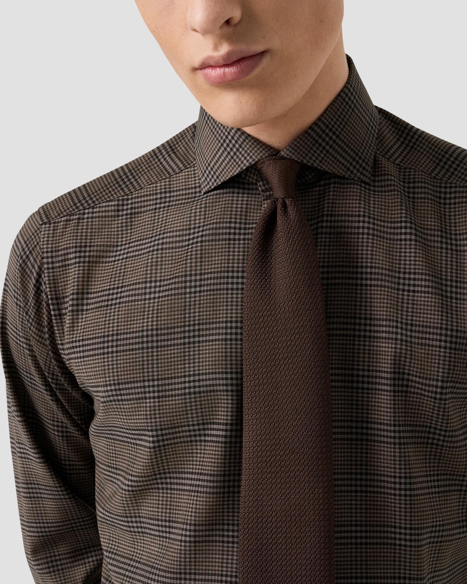 Eton - check merino shirt