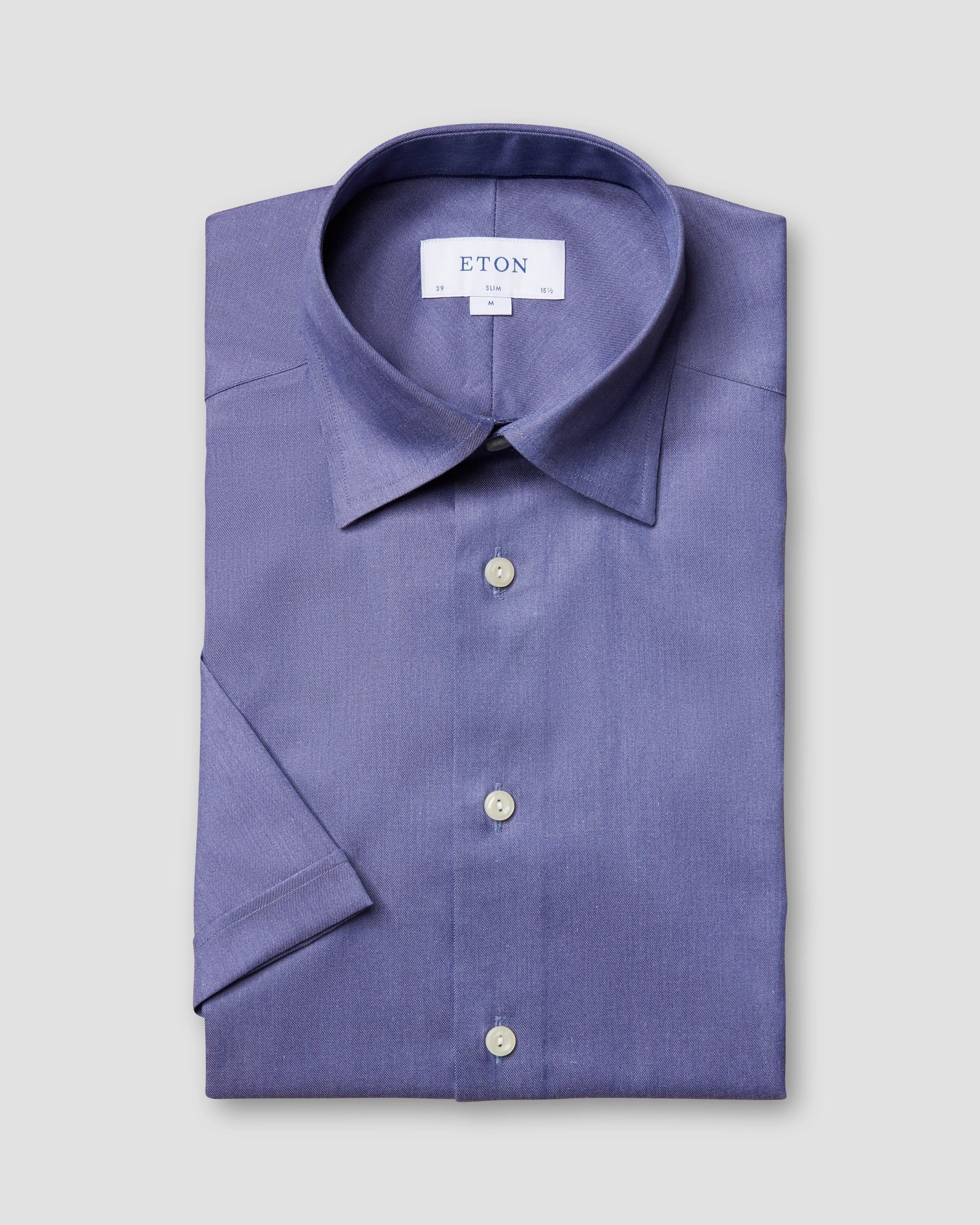 Eton - indigo effect cotton tencel shirt