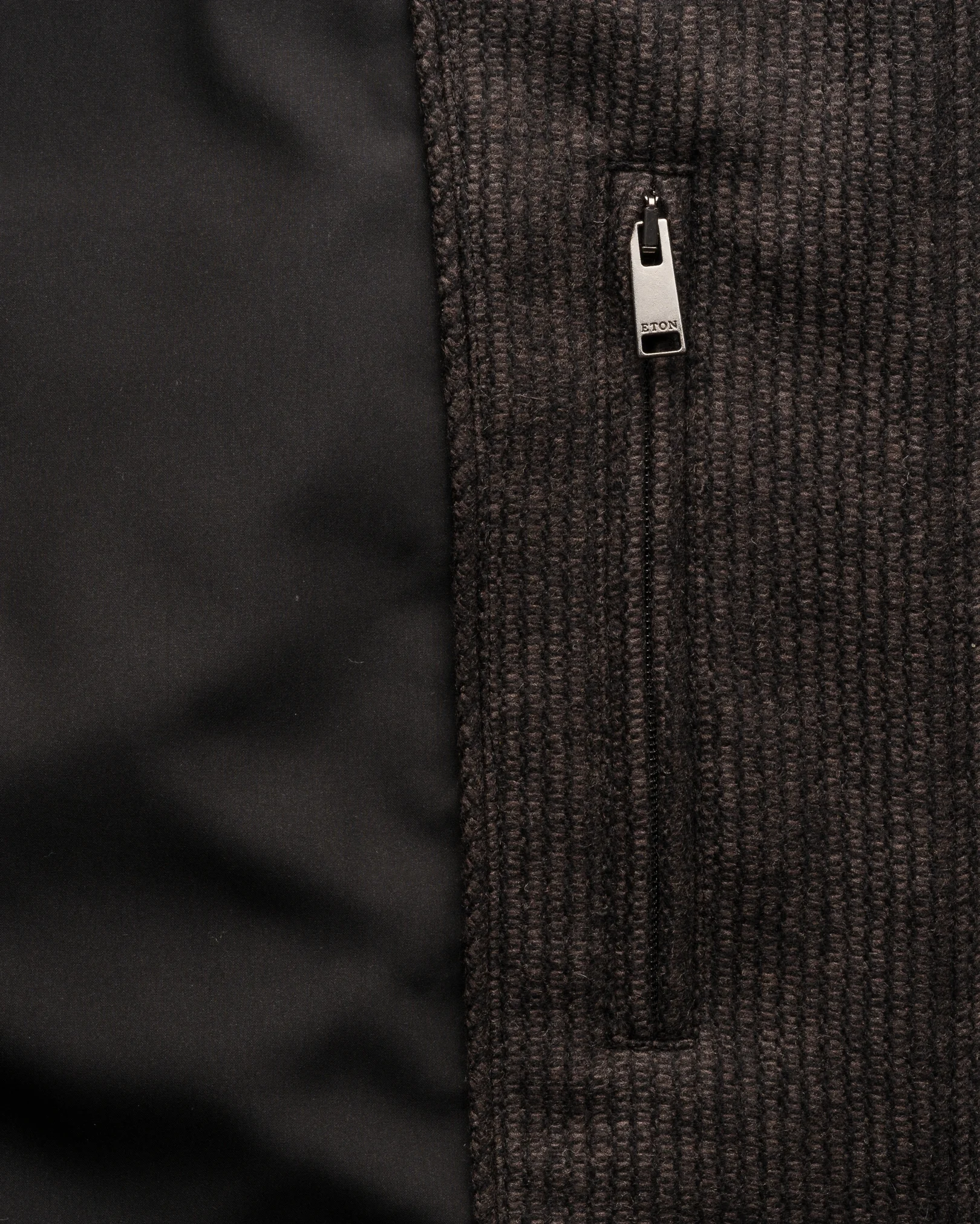Eton - dark brown wool cashmere travel jacket