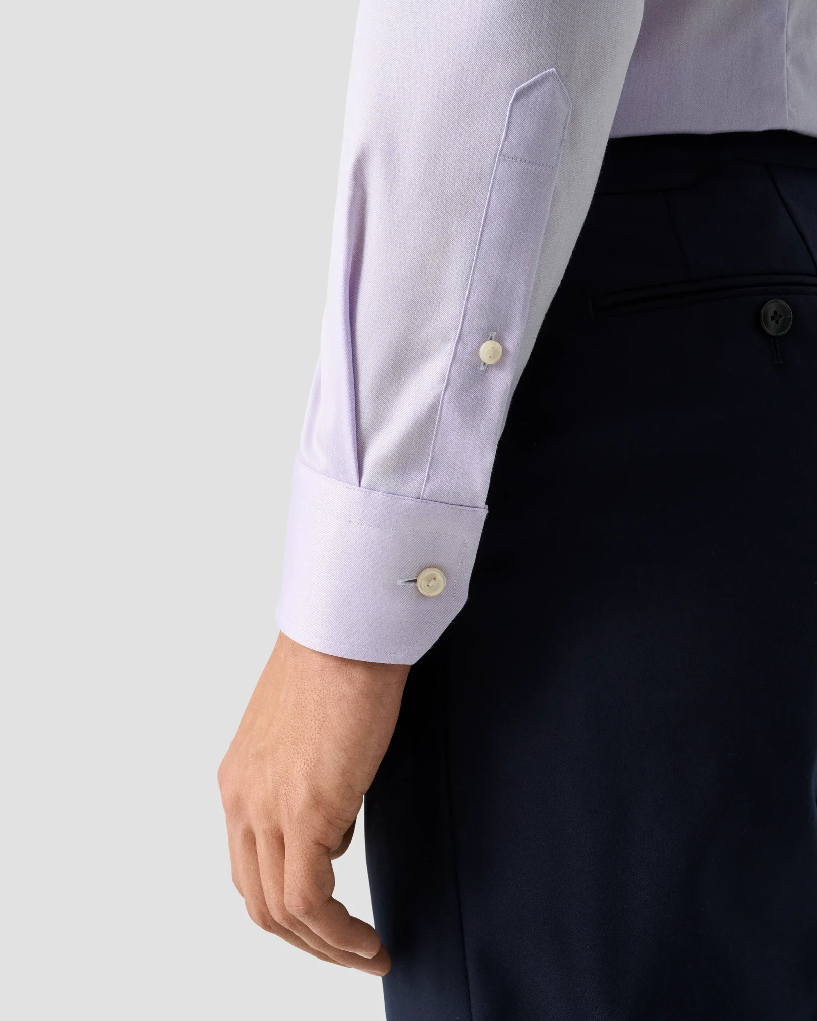 Eton - mid purple solid signature twill shirt