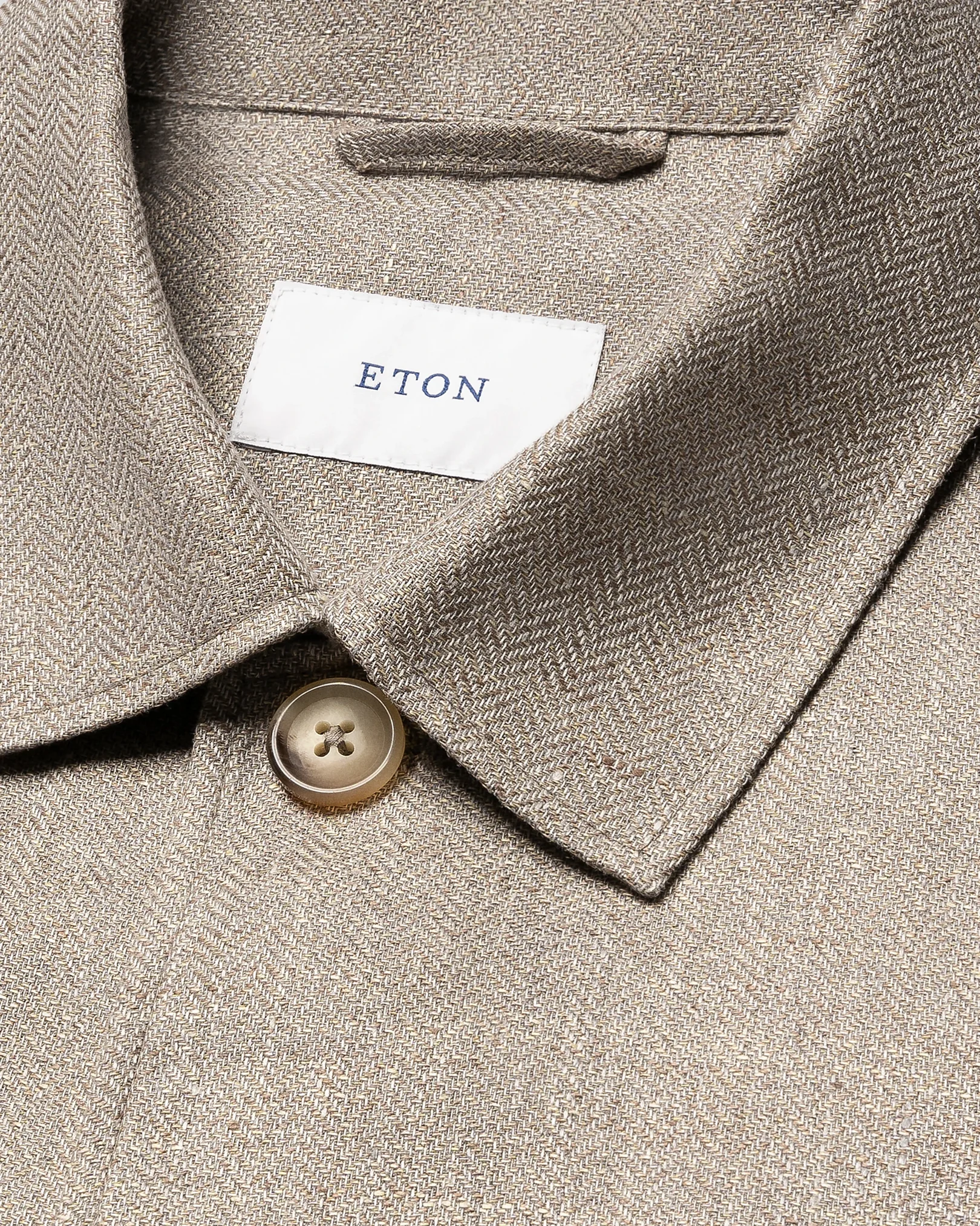Eton - four pocket linen lyocell shirt jacket beige four pocket
