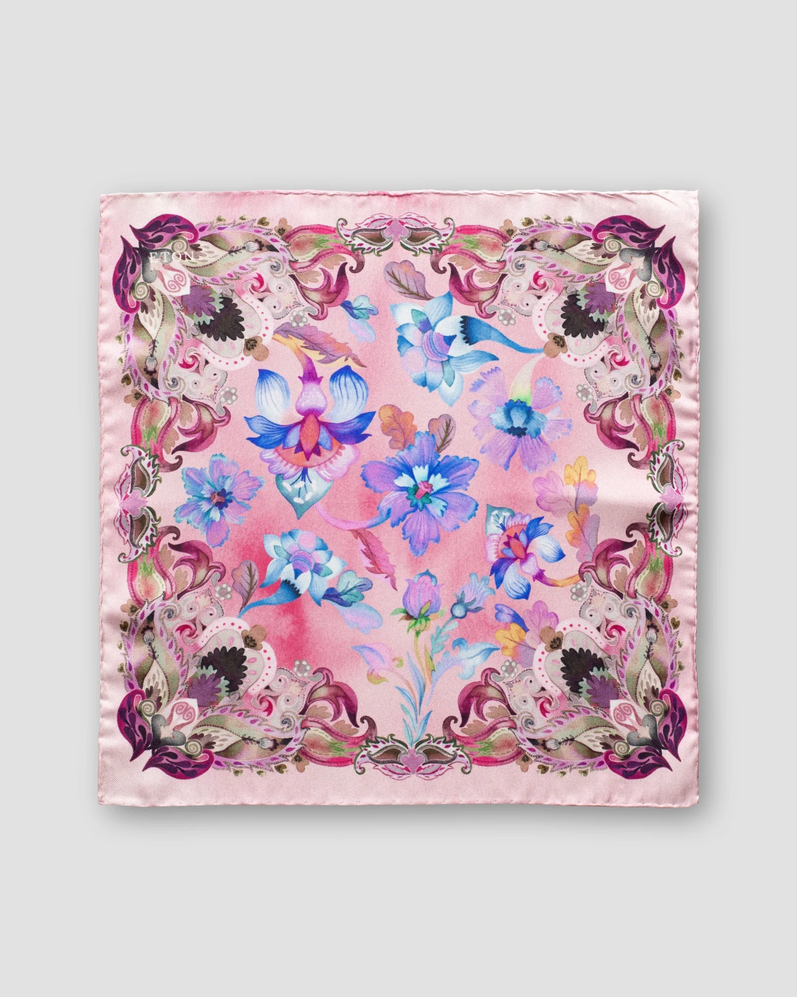 Eton - pink flowers pocket square