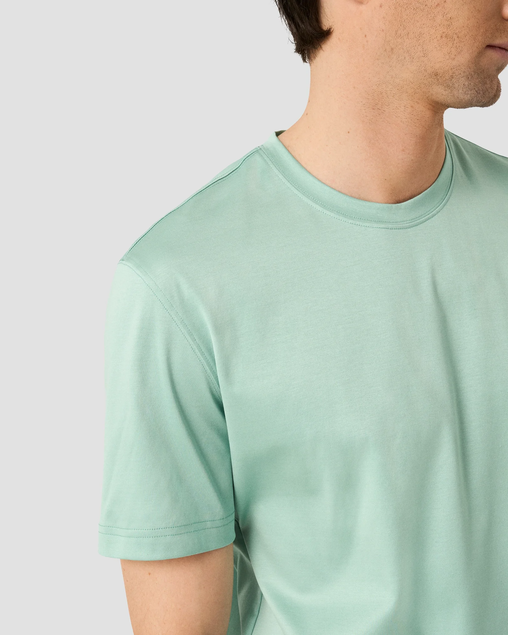 Eton - filo di scozia t shirt light green filo di scozia t shirt