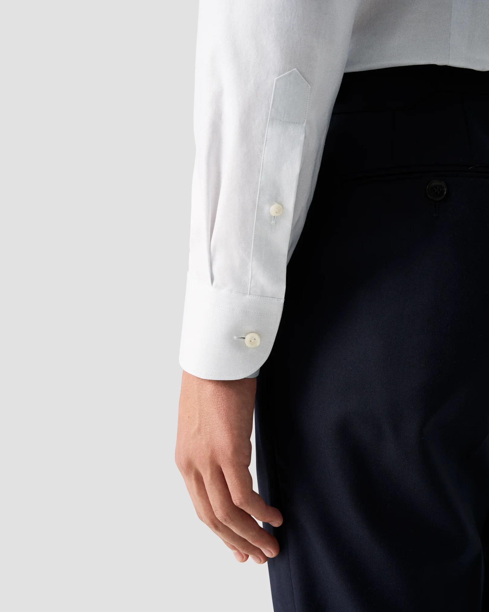 Eton - solid signature oxford shirt wide spread rounded single