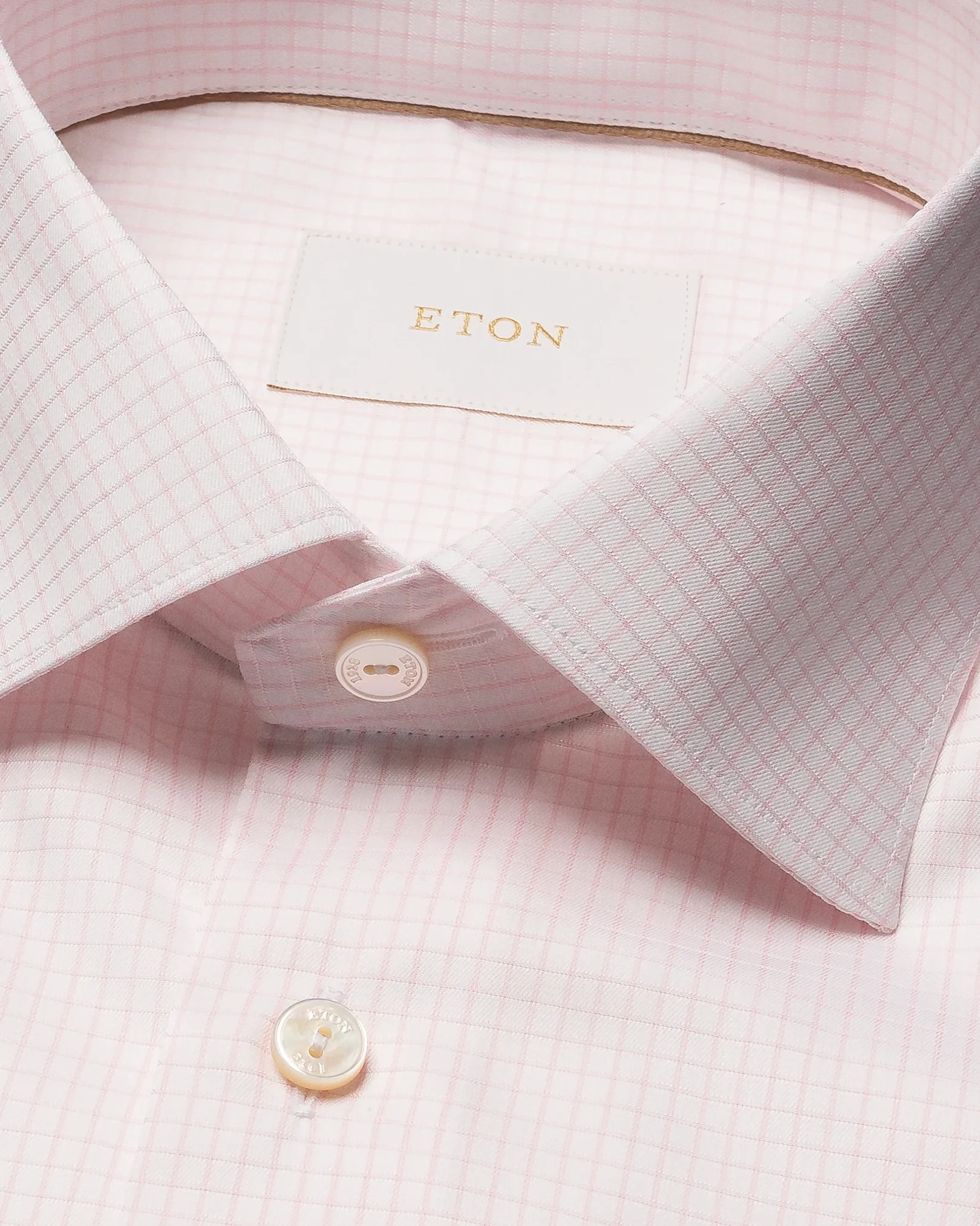 Eton - pink checked supima 120 shirt