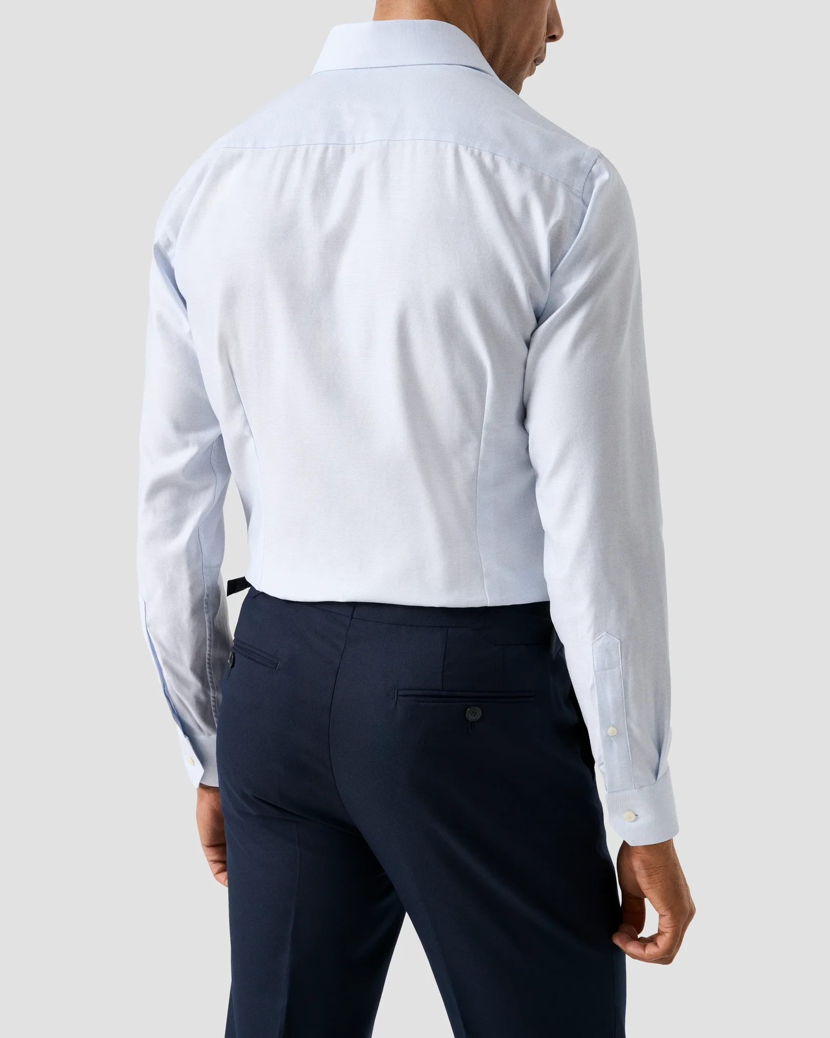 Eton - light blue semi solid twill shirt 256