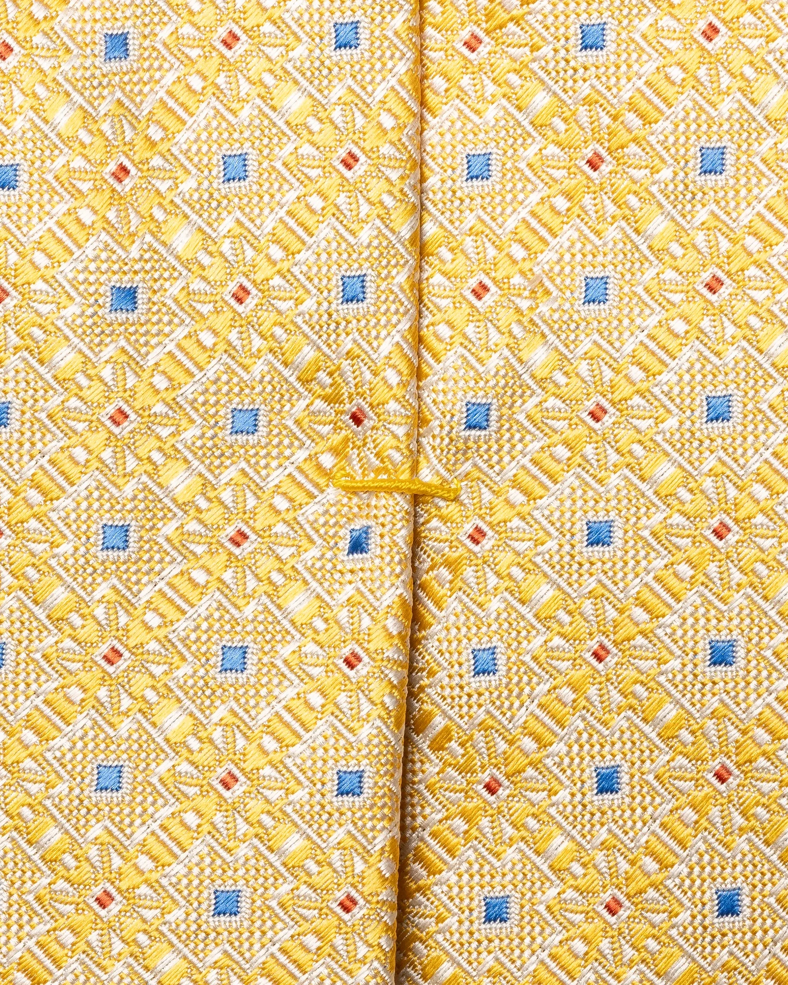 Eton - yellow medallion woven silk tie