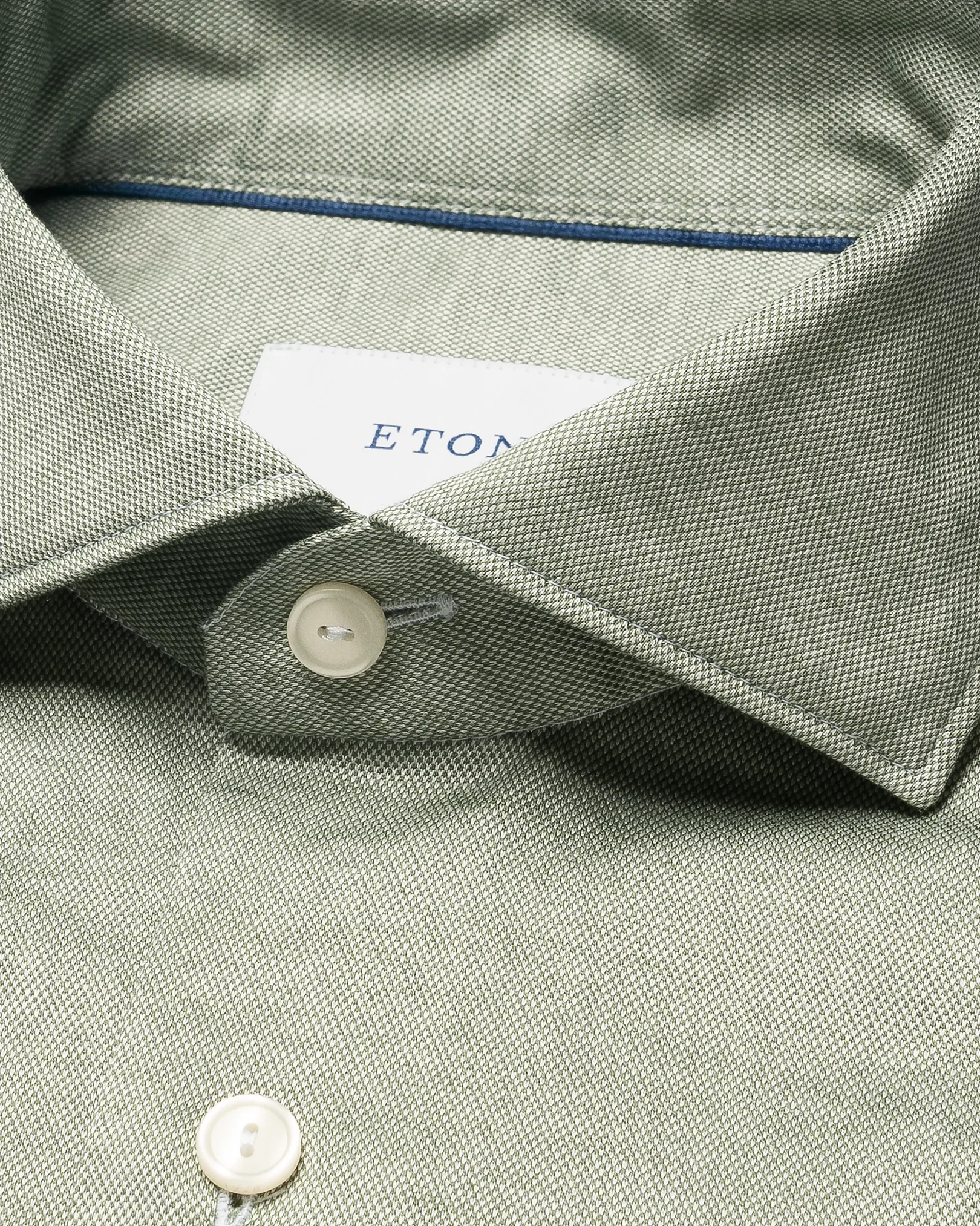 Eton - dark green filo di scozia knit shirt