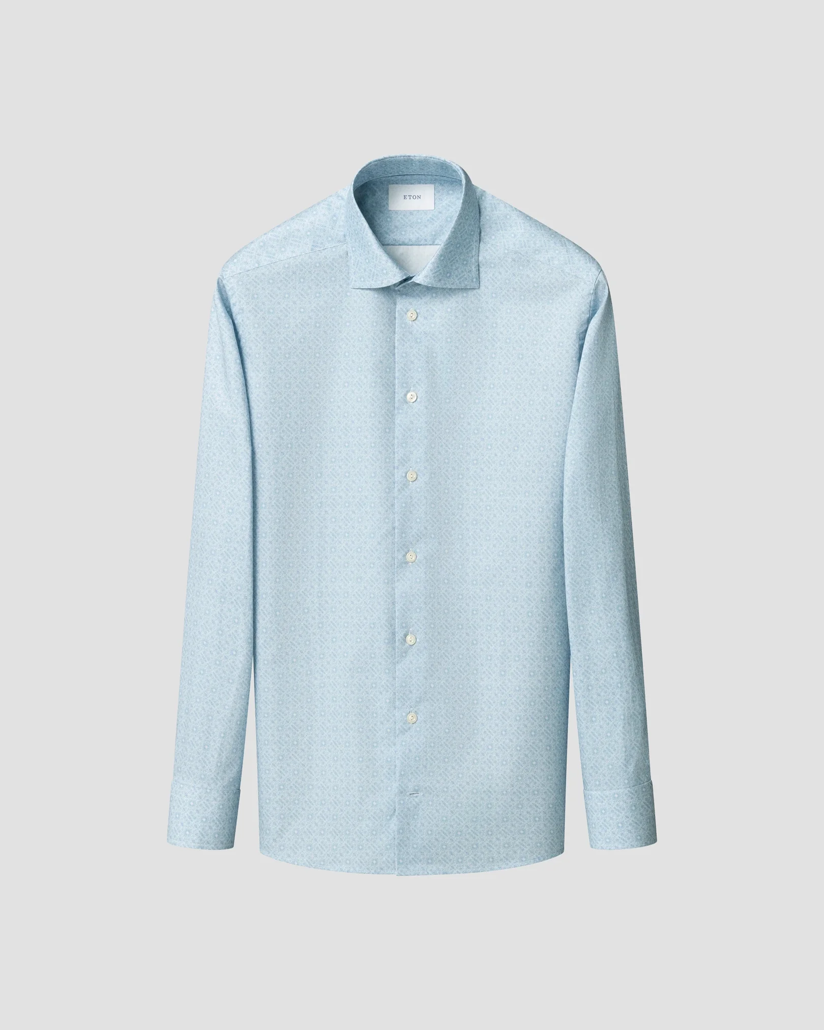 Eton - blue geometric signature twill shirt