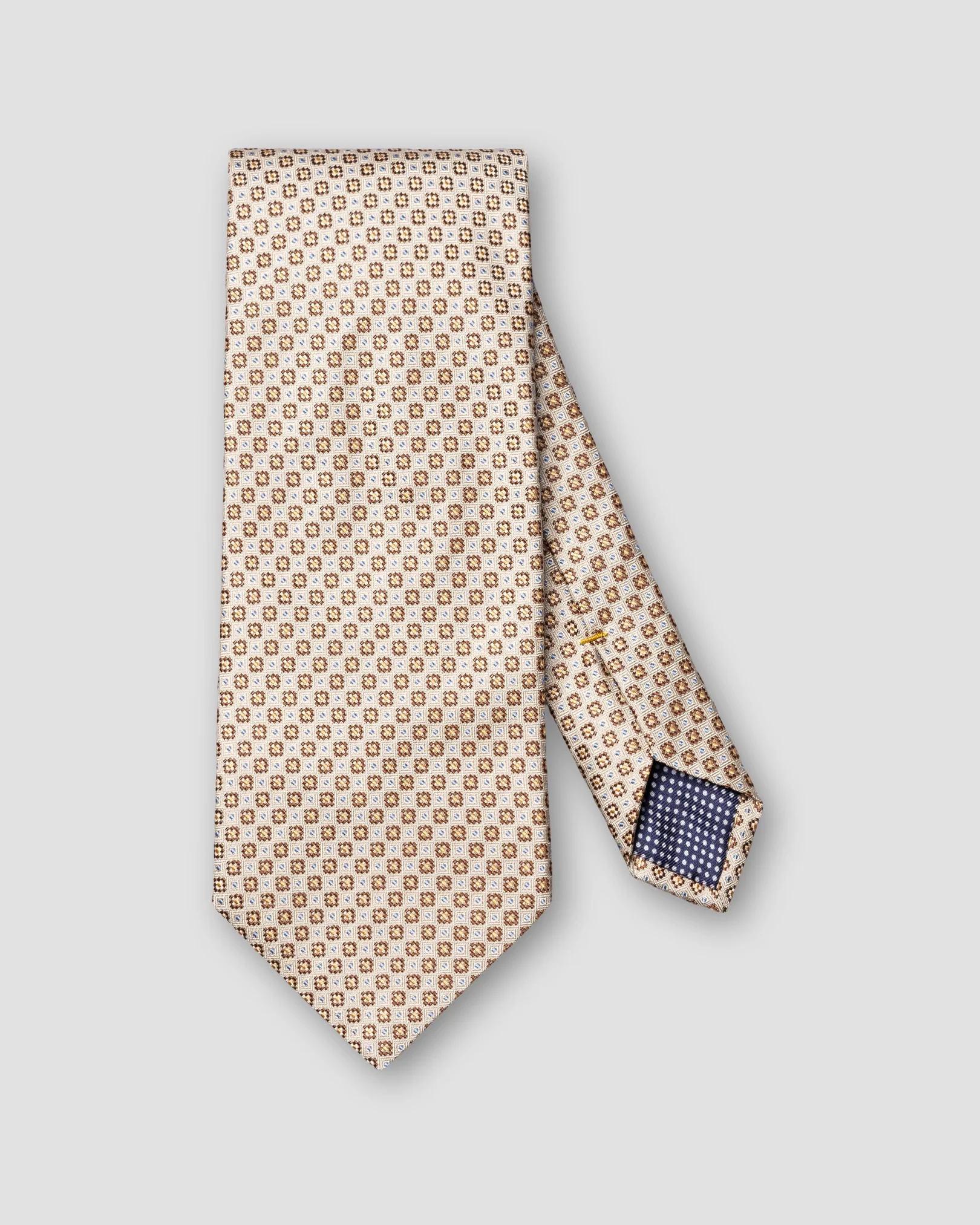 Eton - beige micro floral woven silk tie