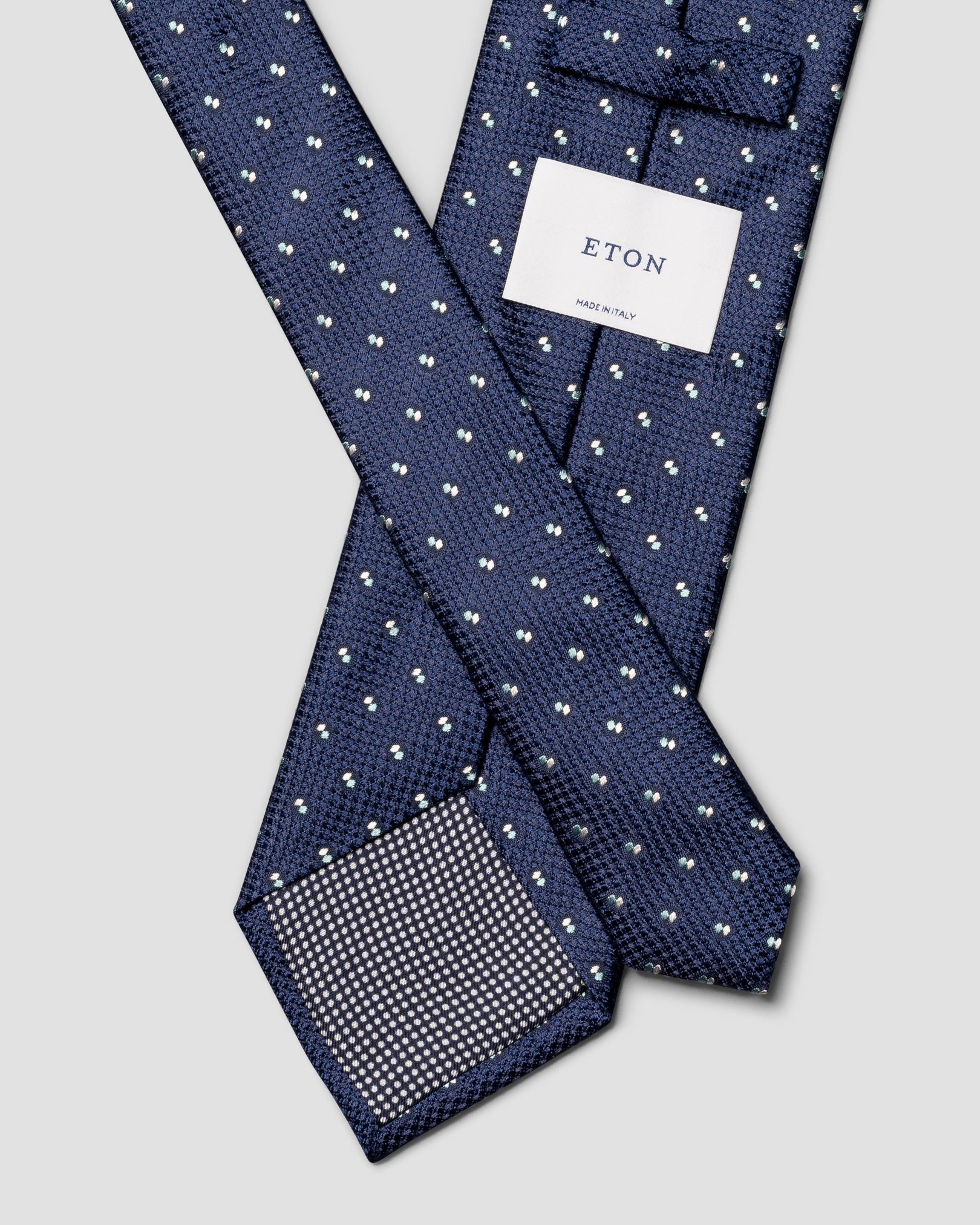 Eton - pin dot silk nay tie