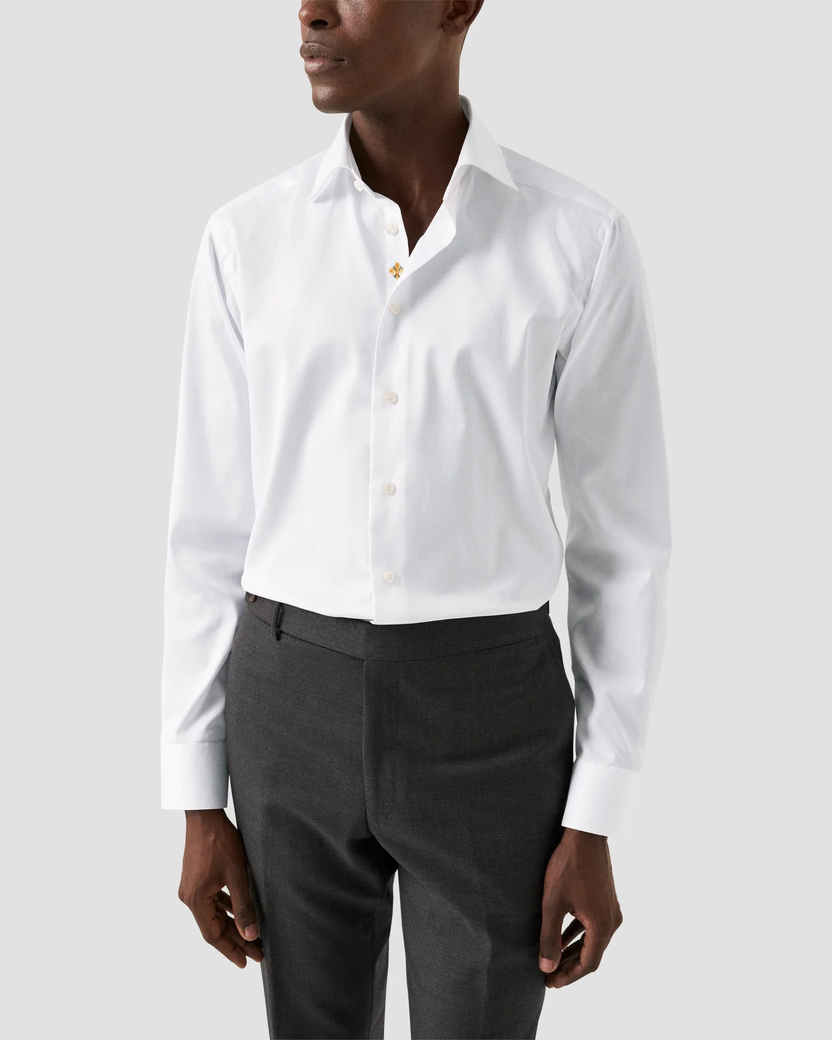 Eton - white signature twill embroidery shirt