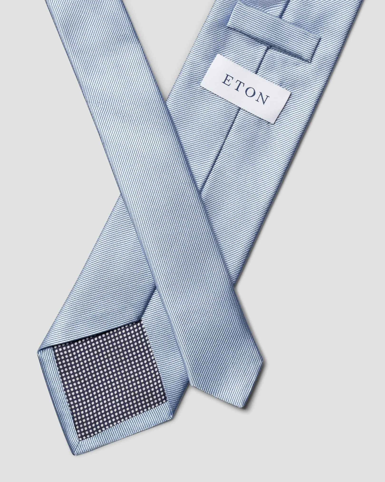 Eton - light blue solid silk twill tie