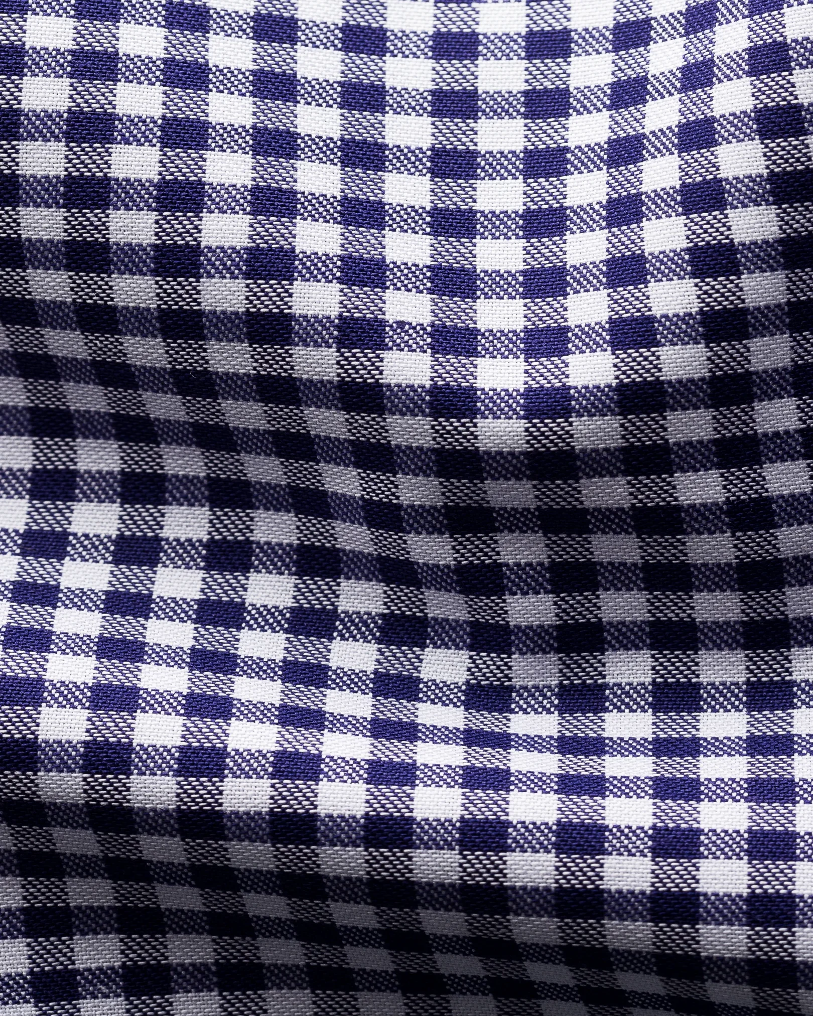 Eton - navy check twill shirt matching buttons