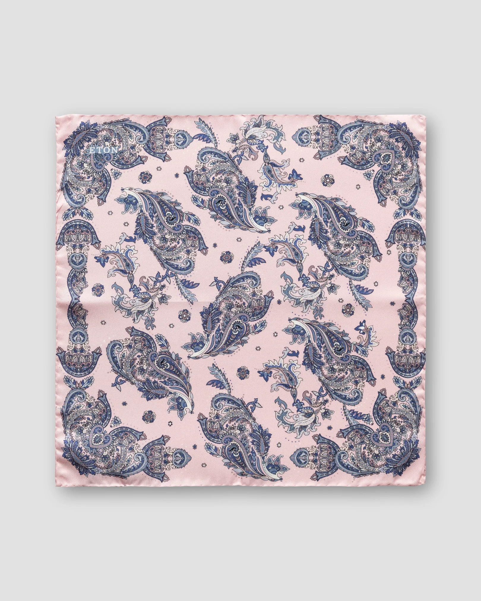 Eton - pink detailed paisley pocket square