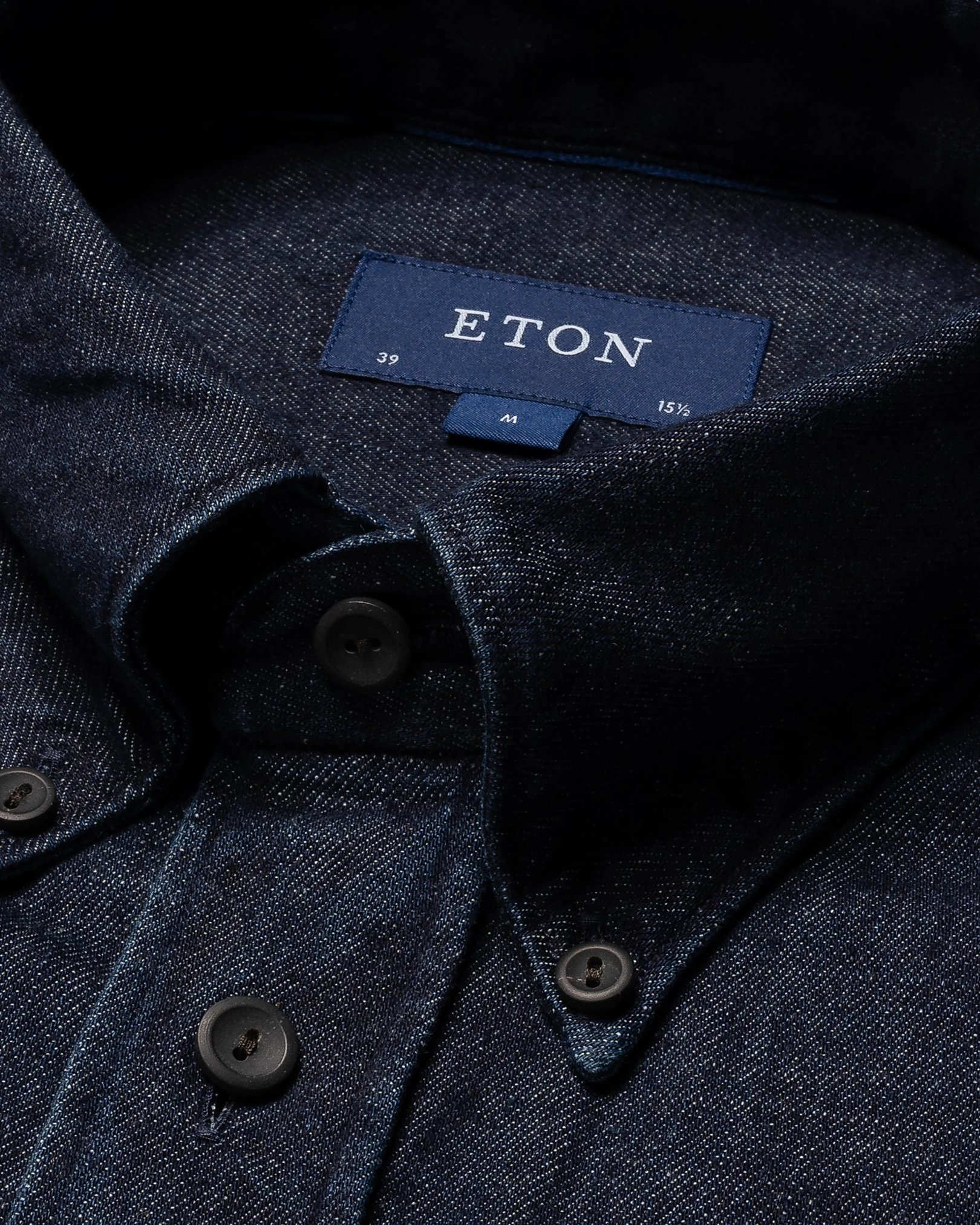 Eton - navy blue twill buttondown