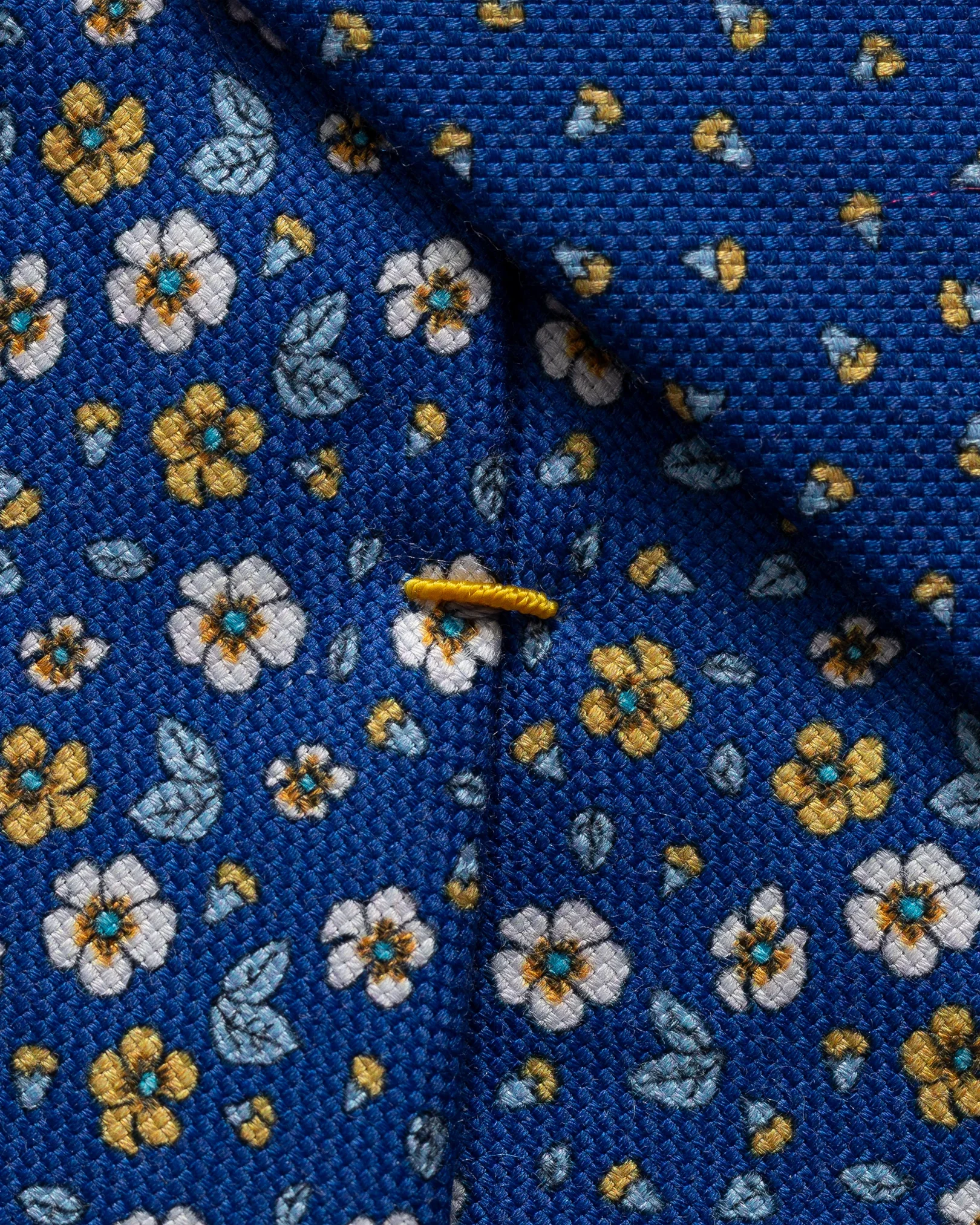 Eton - dark blue floral print cotton tie