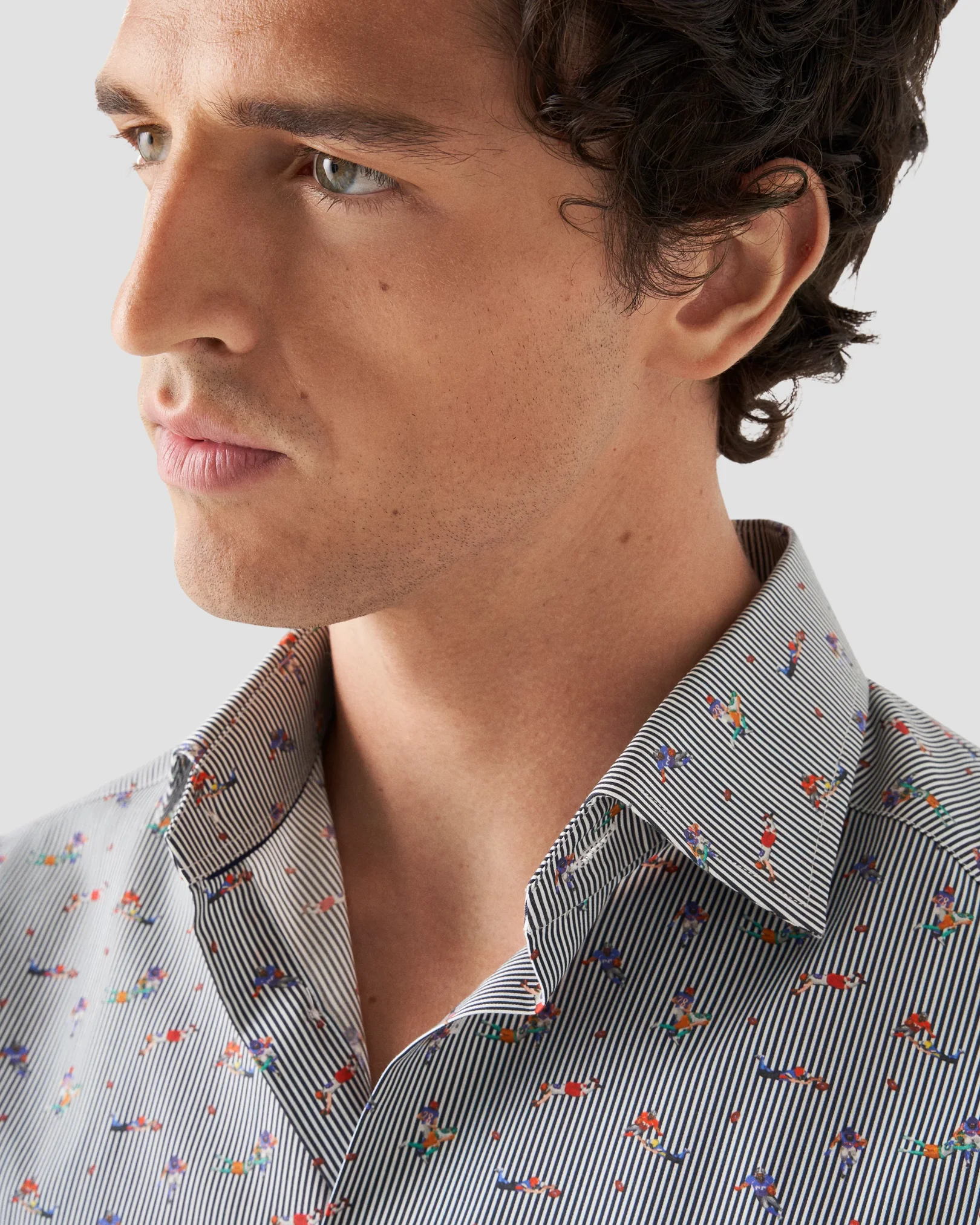 Eton - Navy American Football Print Signature Twill Shirt