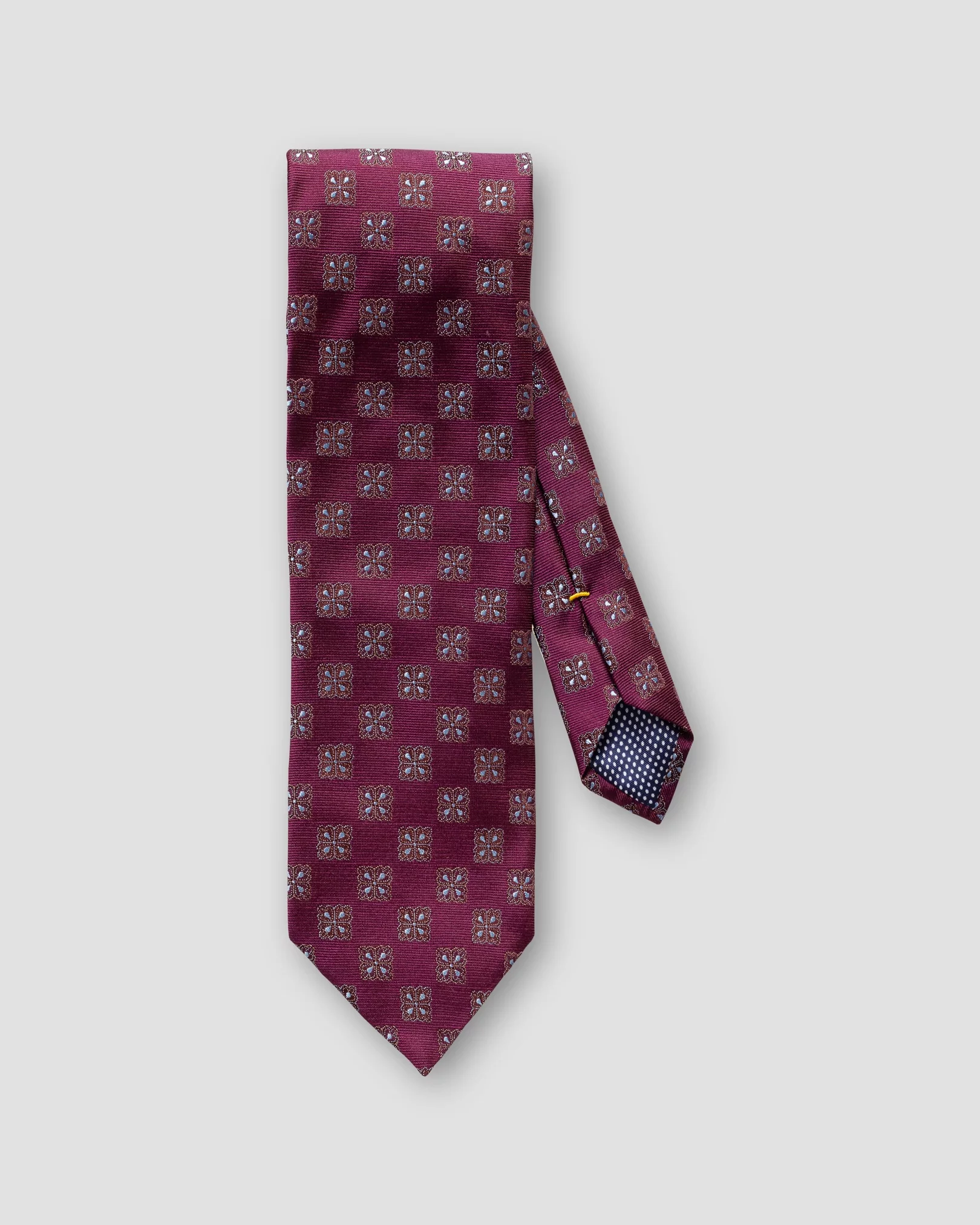 Eton - burgundy medallion checked silk tie