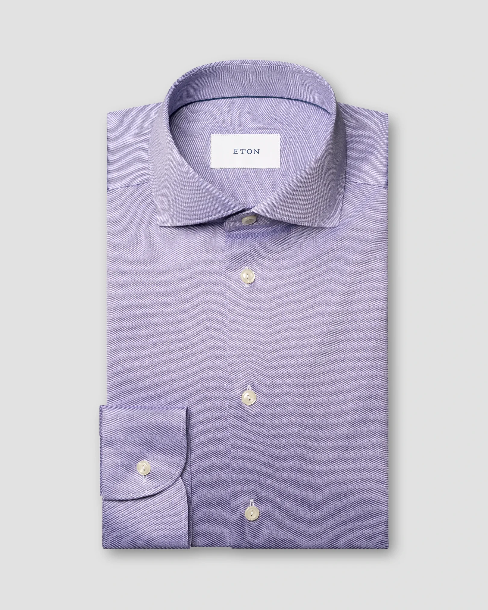 Eton - light purple filo di scozia knit shirt