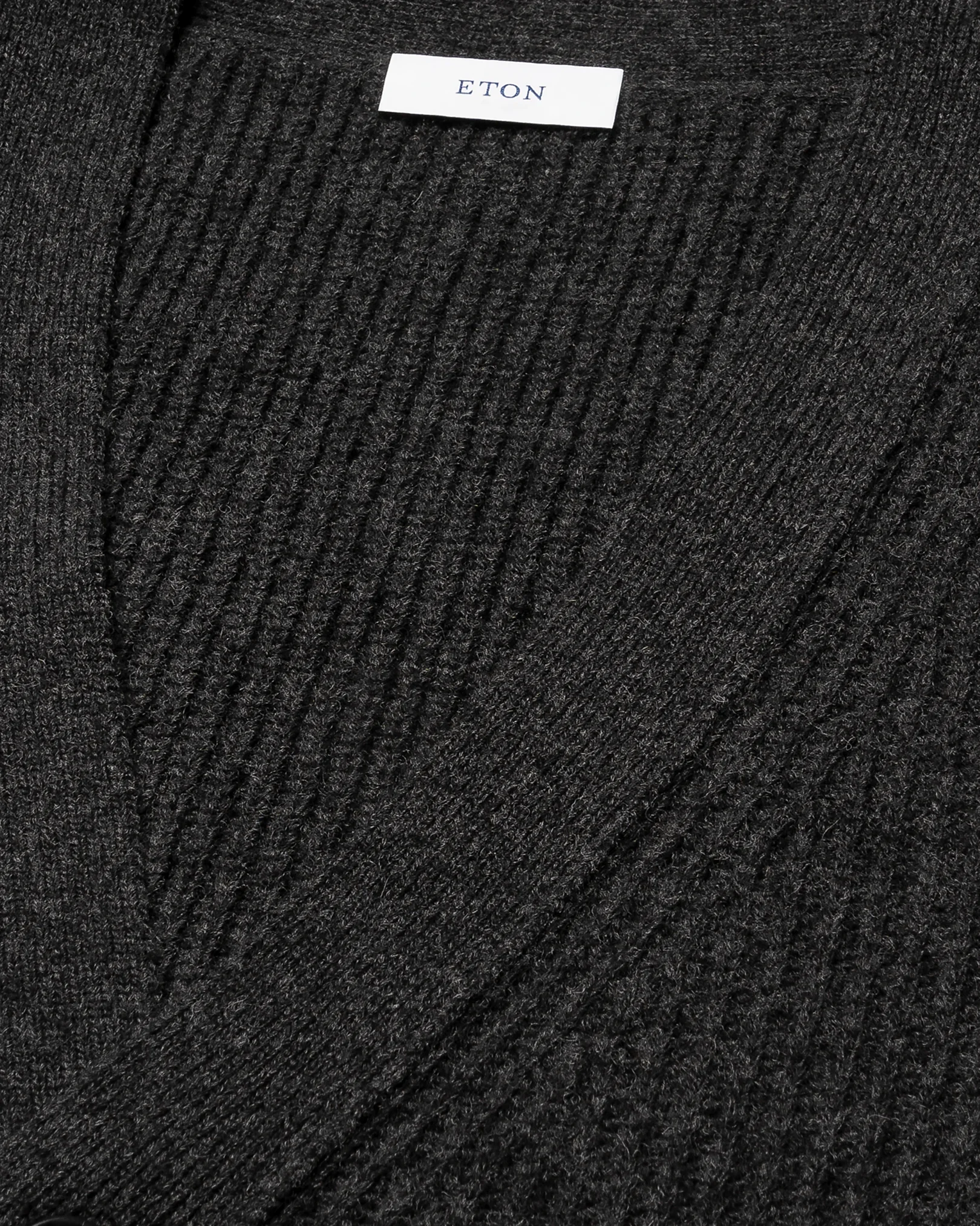 Eton - dark grey merino rib cardigan