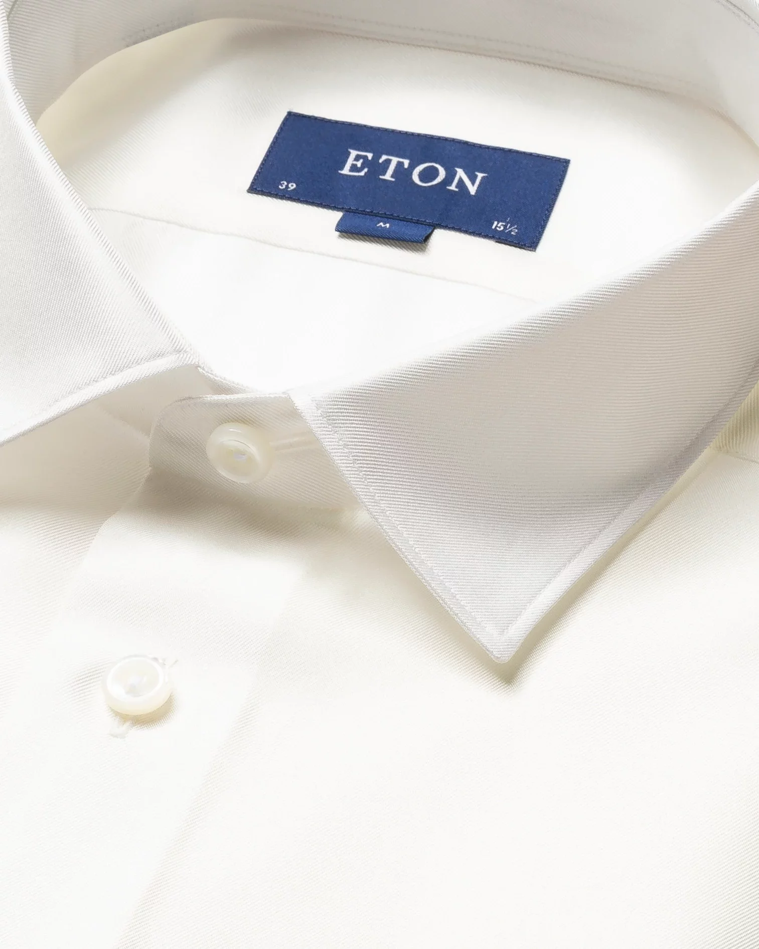 Eton - white silk shirt pointed single rounded slim soft