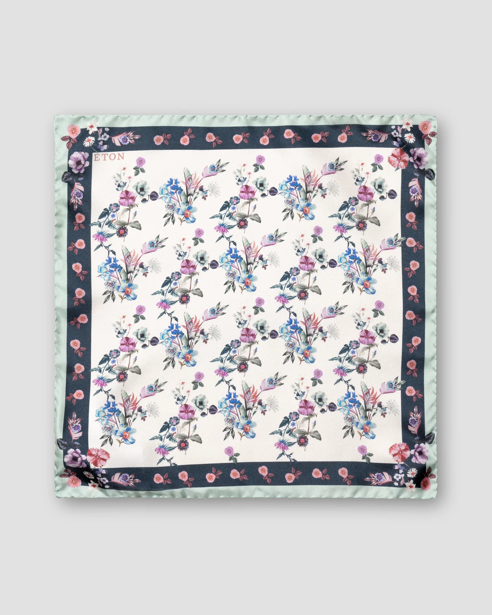 Eton - white floral pocket square