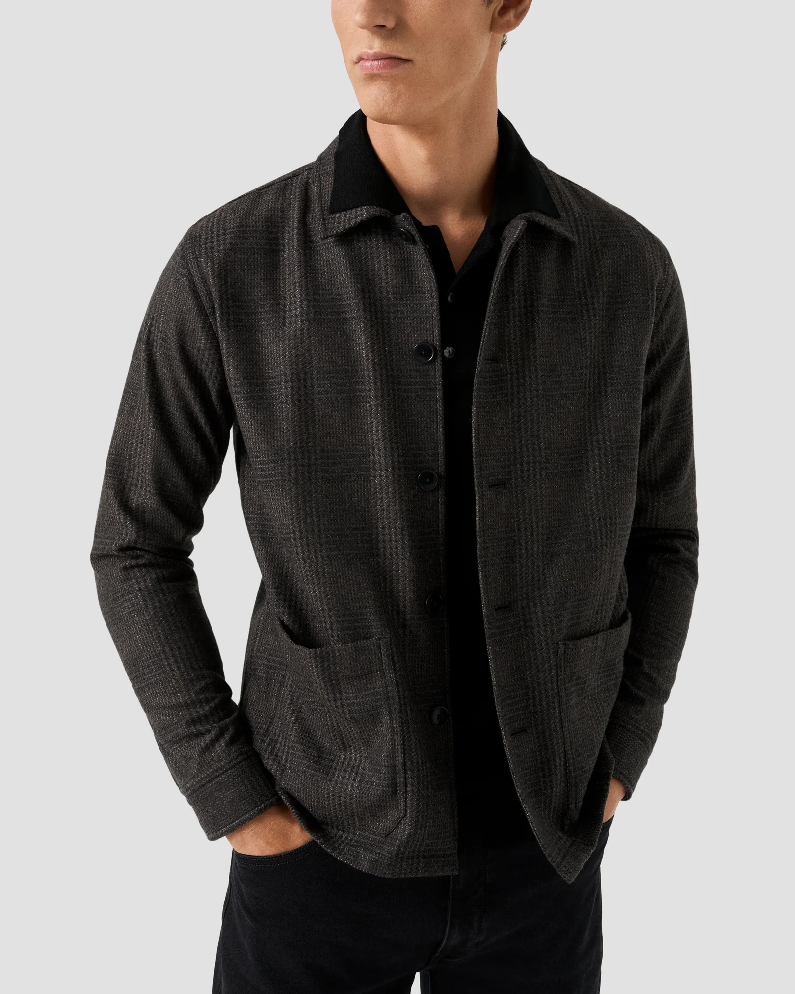 Eton - Fine Knit Polo Sweater