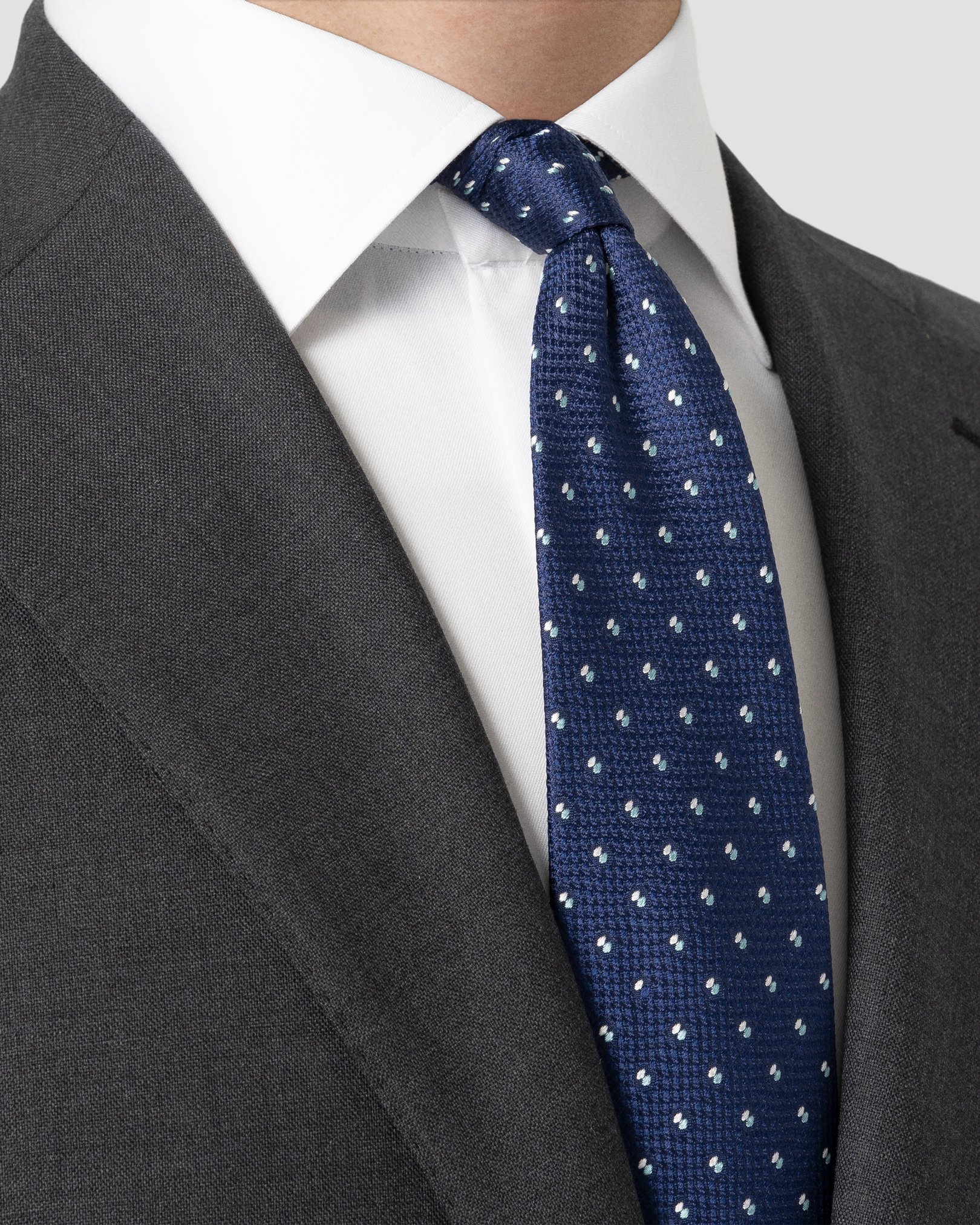 Eton - pin dot silk nay tie