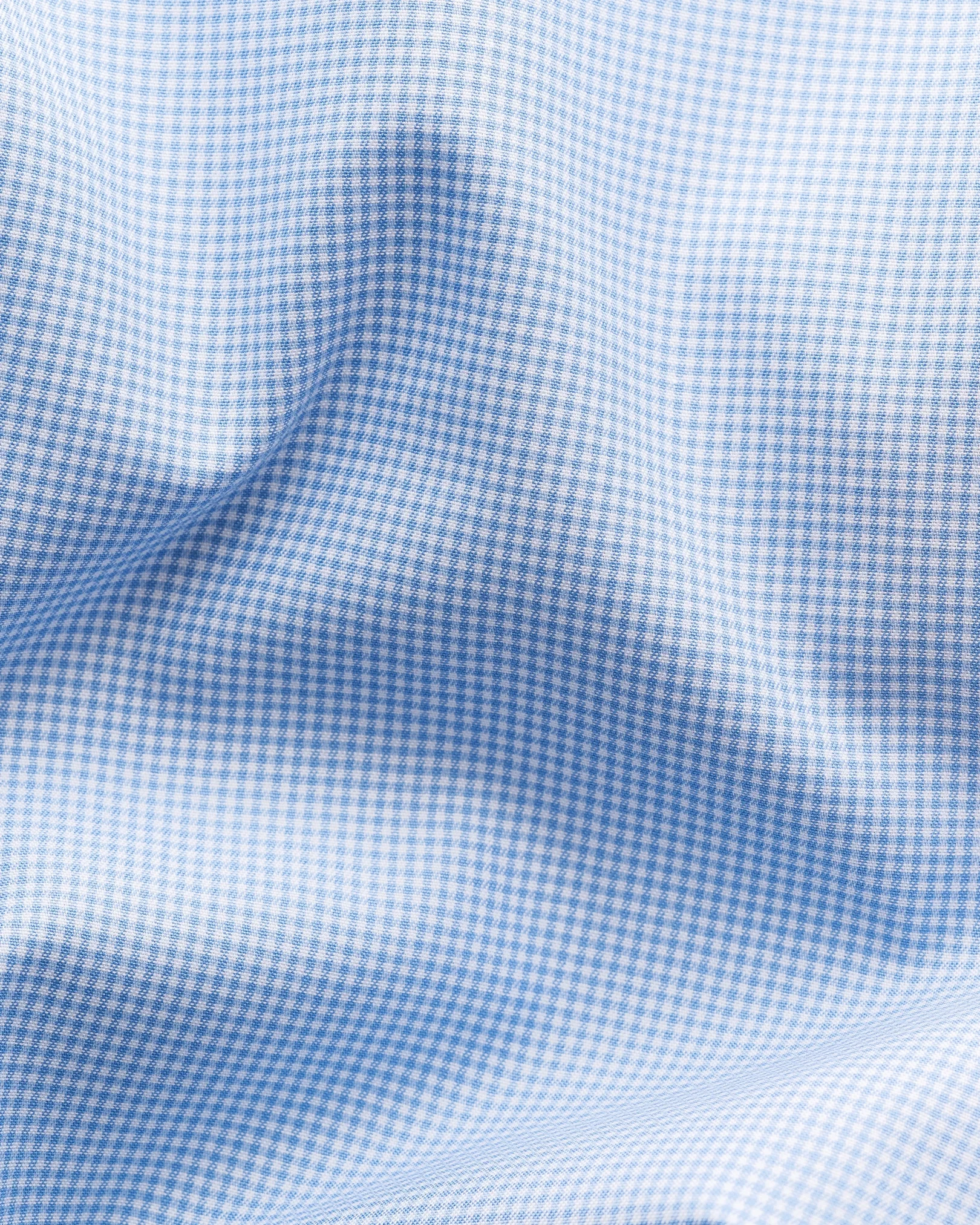 Eton - light blue fine check signature twill shirt