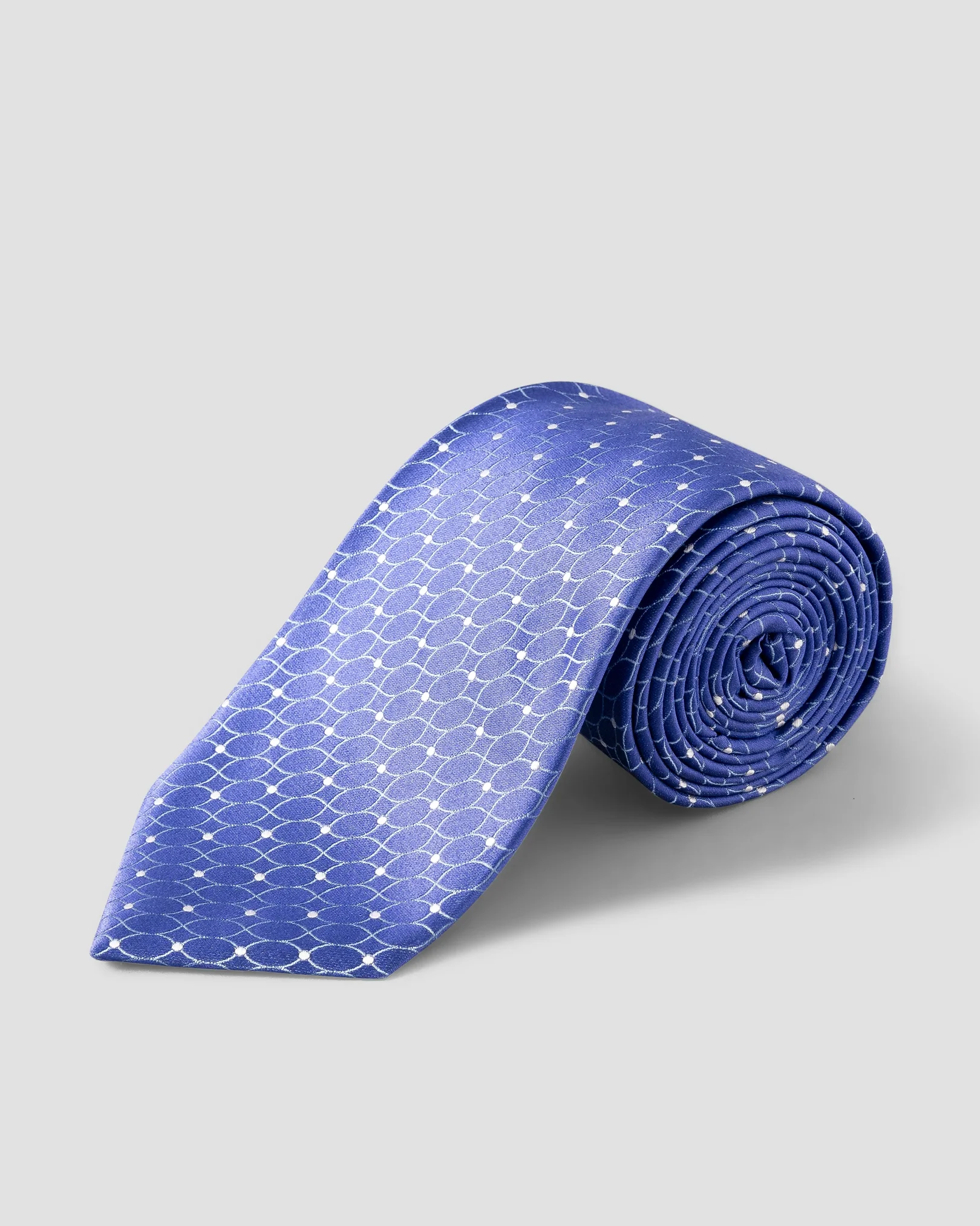 Eton - geometric woven silk tie dark purple geometric woven silk tie