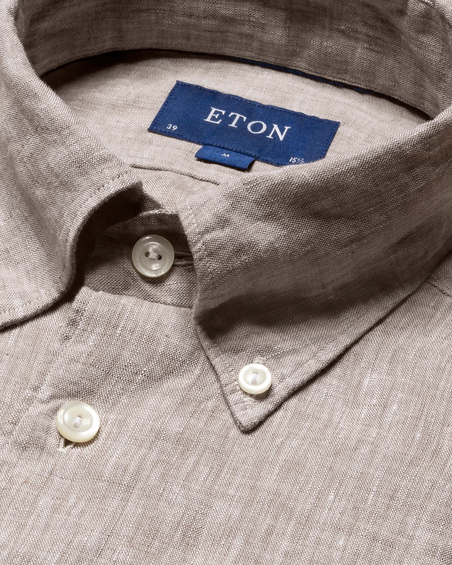 Eton - brown linen shirt short sleeve