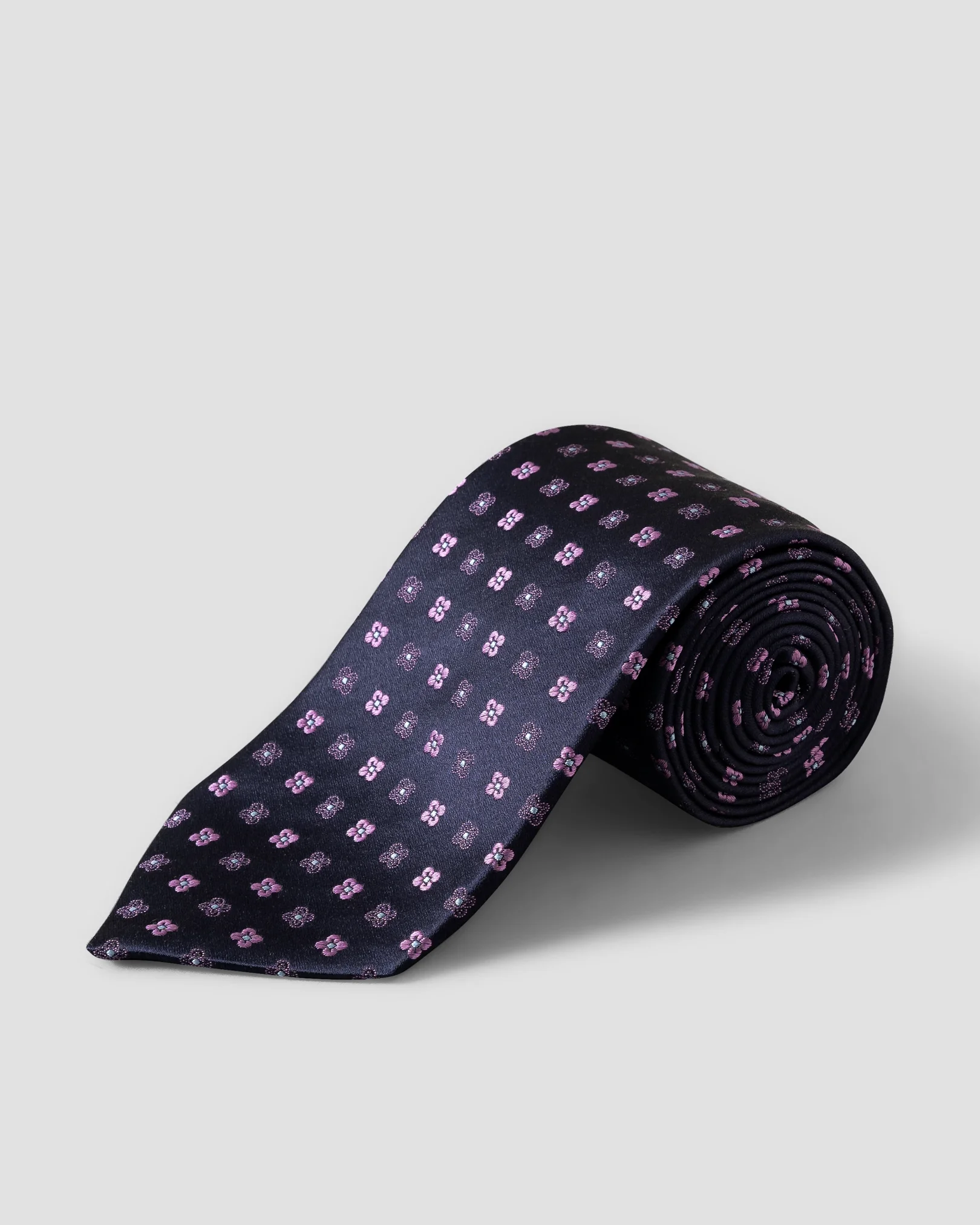 Eton - dark purple micro floral woven silk tie