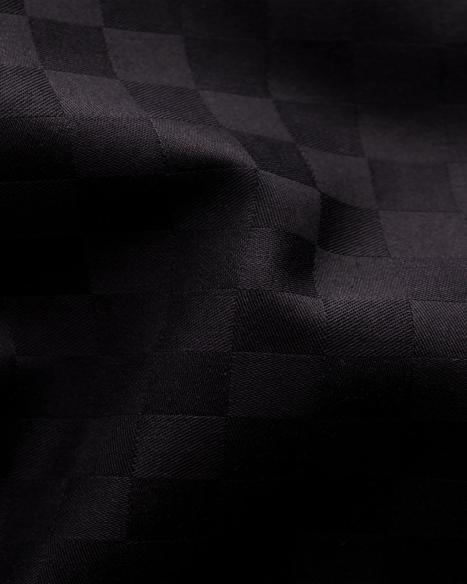 Eton - black chessboard check evening shirt