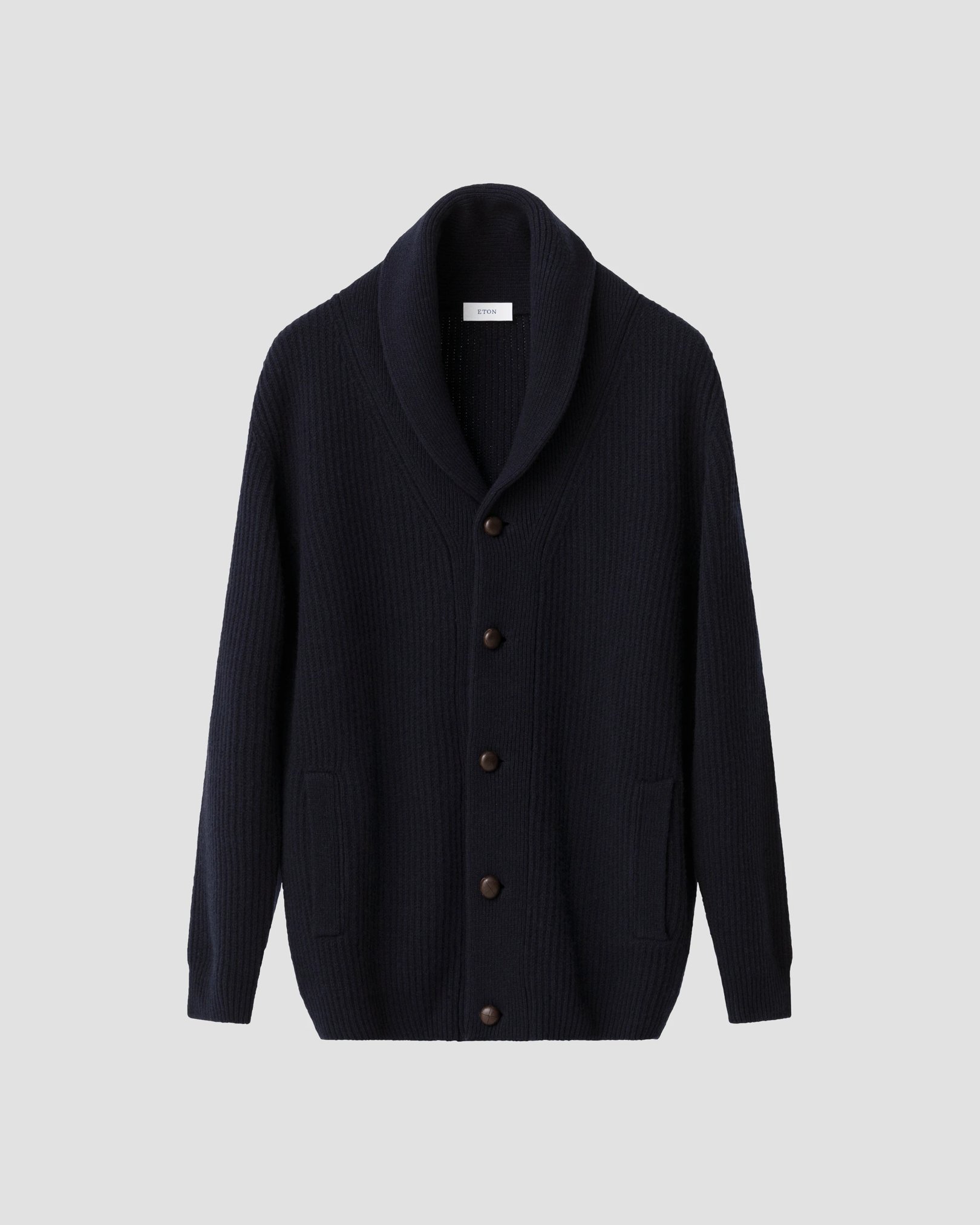 Eton - Wool Shawl Collar Knit Cardigan