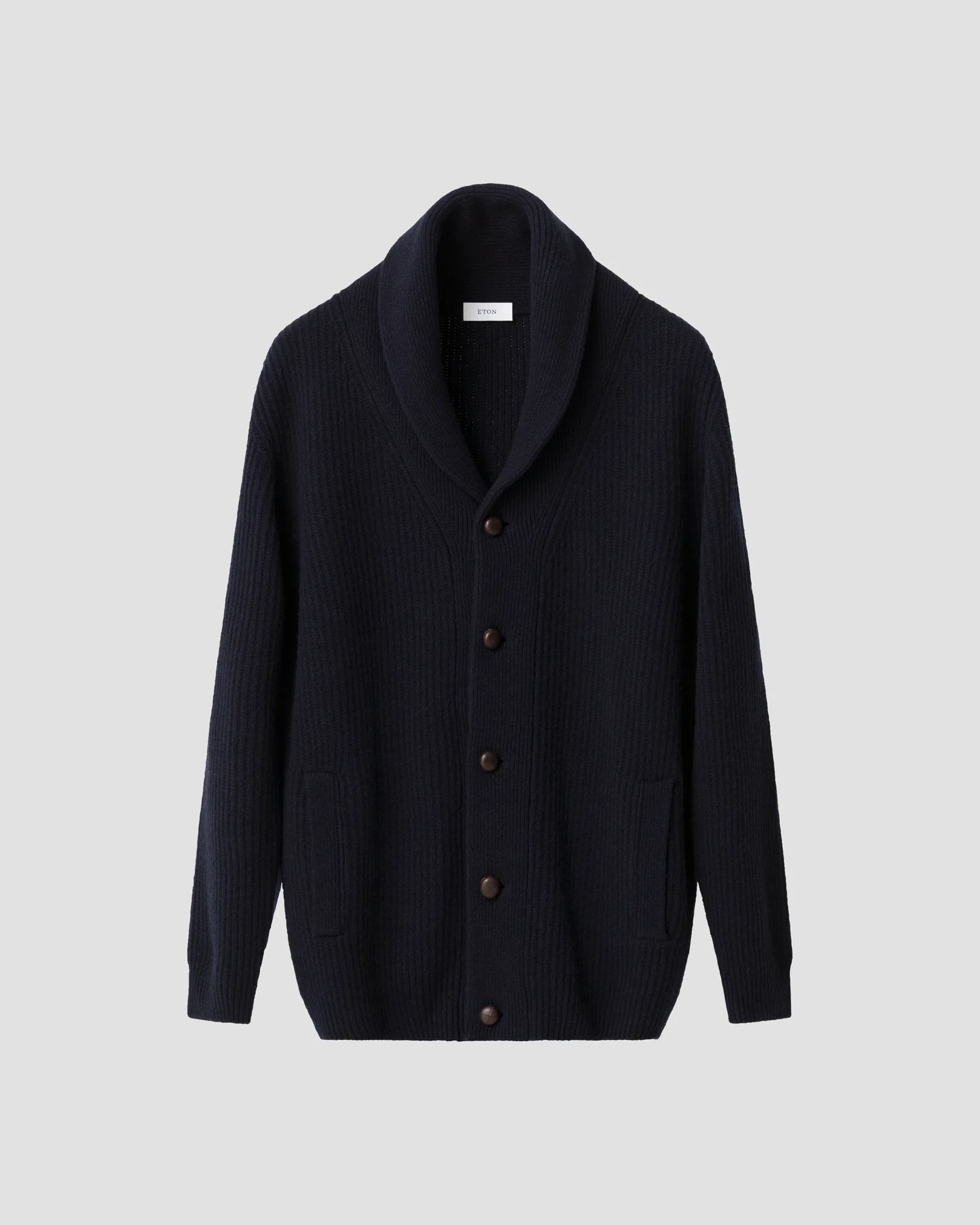 Eton - Wool Shawl Collar Knit Cardigan