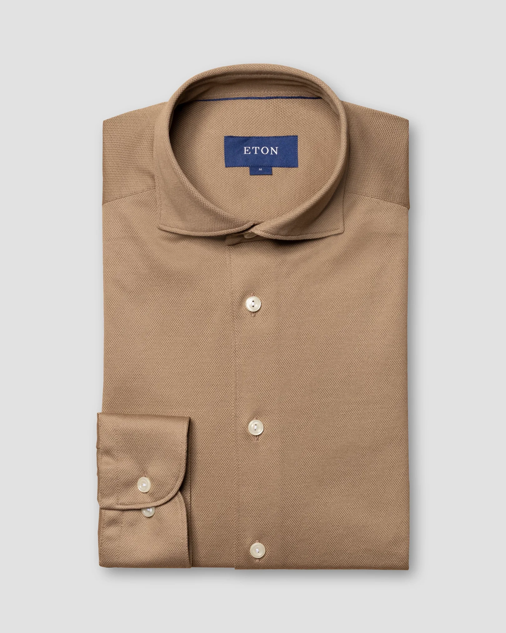 Eton - light brown pique shirt