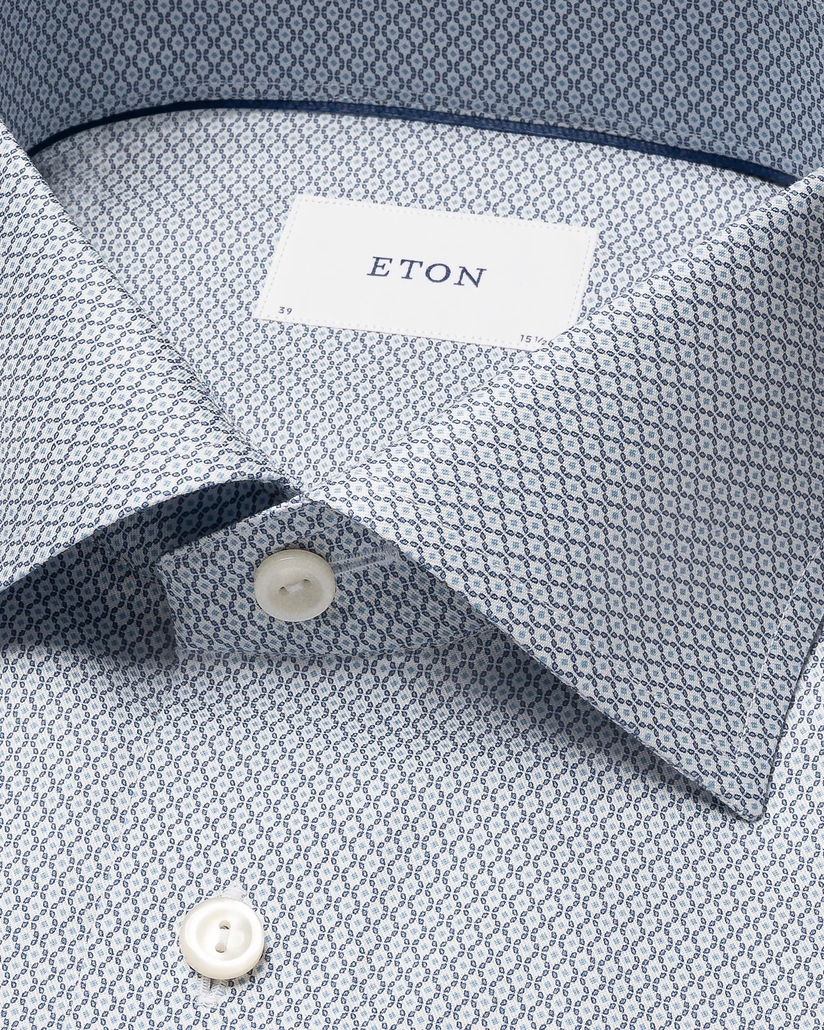 Eton - light blue micro print signature twill shirt
