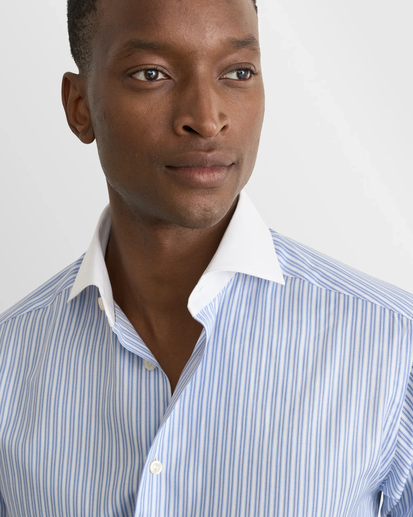 Eton - White Collar Striped Signature Twill Shirt
