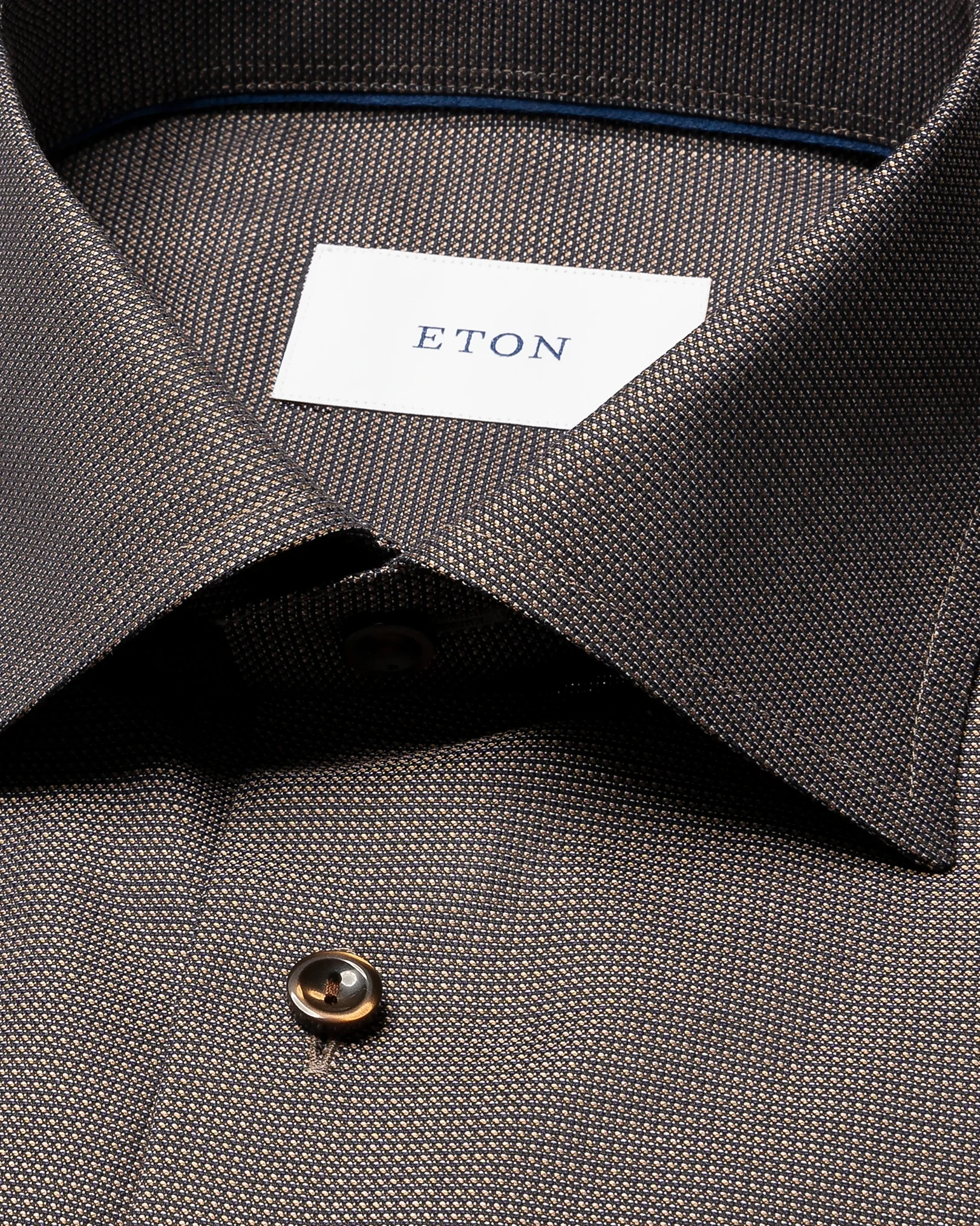 Eton - dark brown semi solid royal oxford shirt