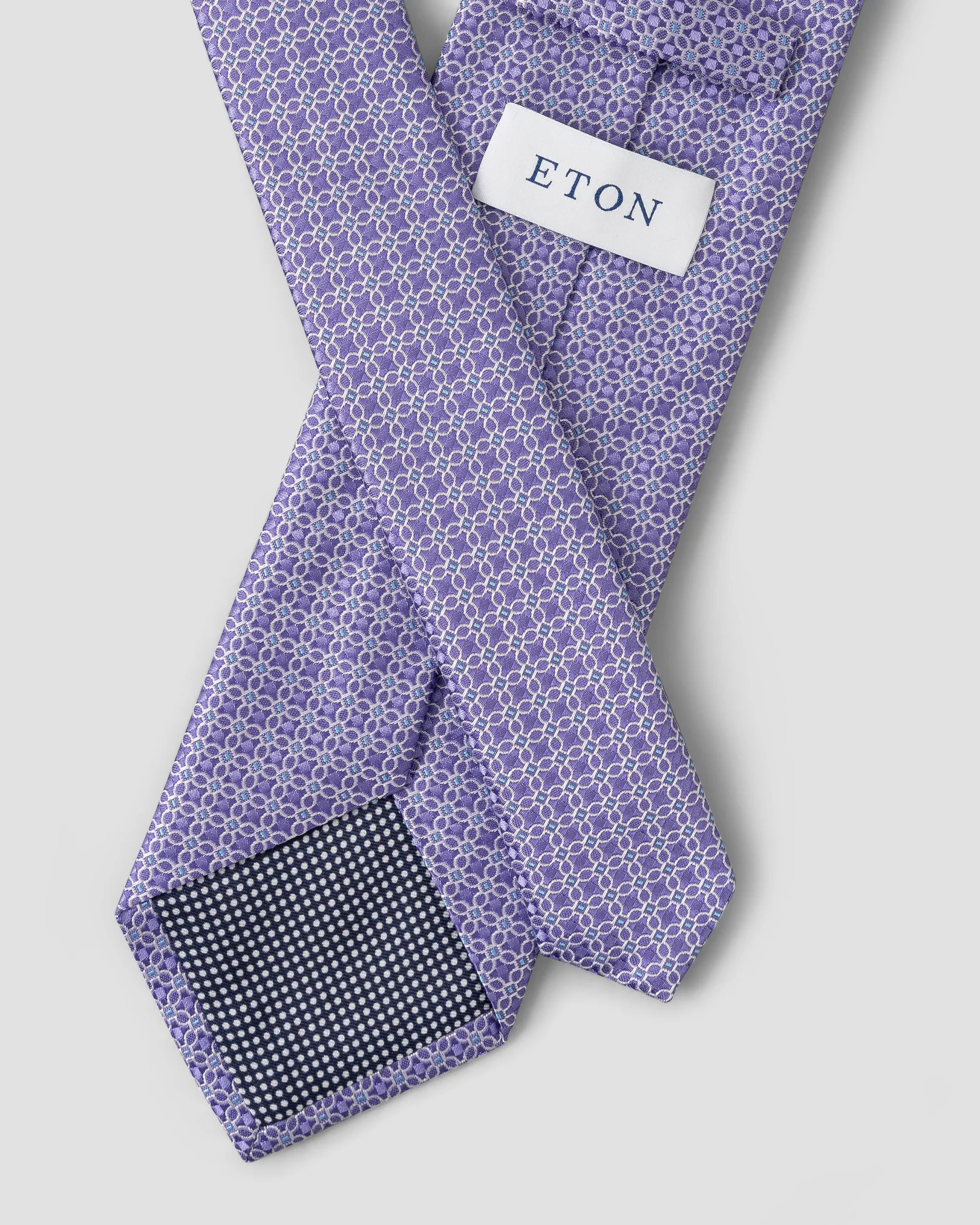 Eton - light purple geometric woven silk tie