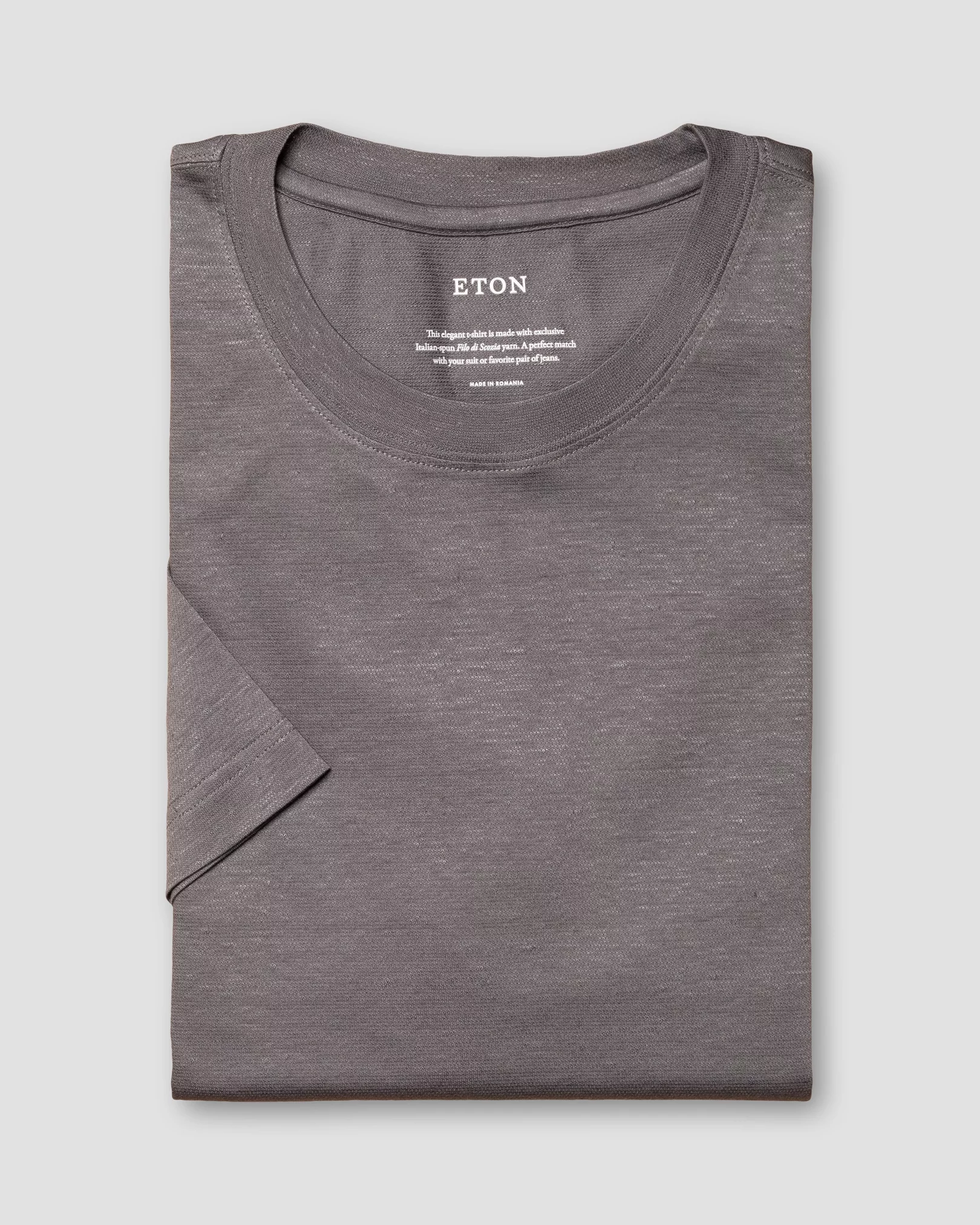 Eton - mid grey pique t shirt
