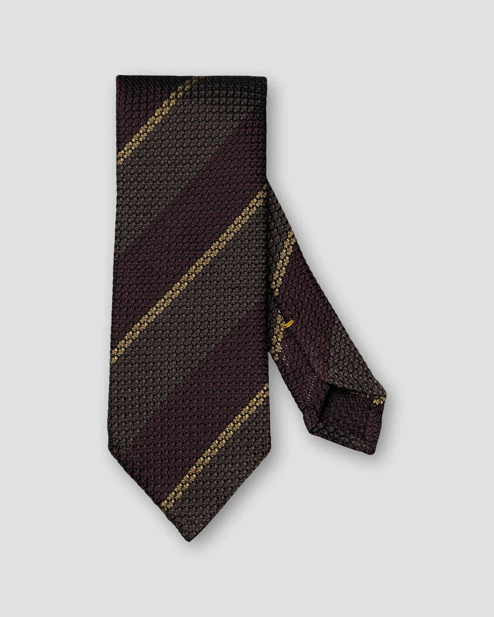 Eton - brown striped grenadine silk tie brown 268