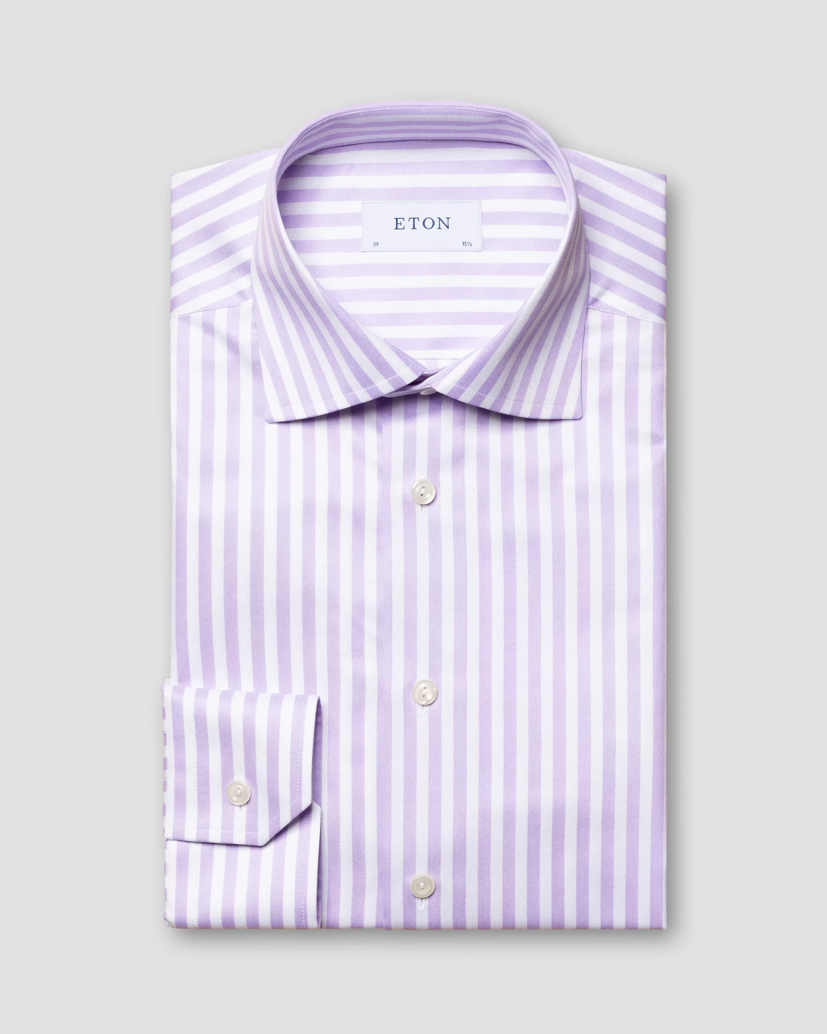 Eton - light purple signature twill bold stripe