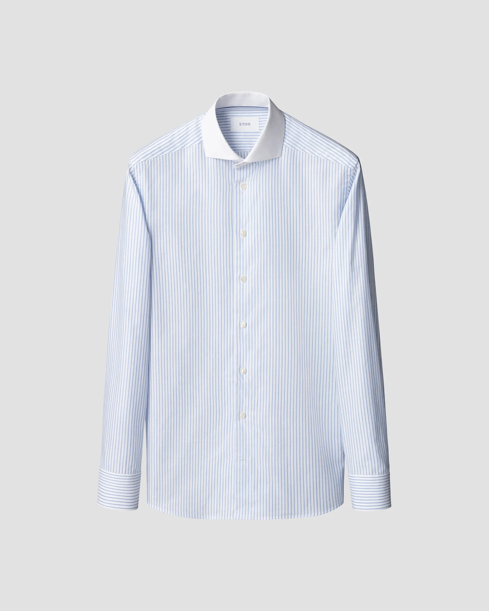 Eton - blue striped signature oxford shirt wide spread 266