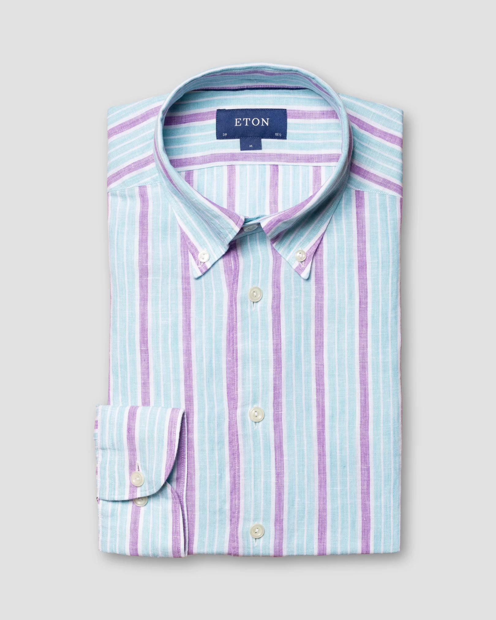 Purple Striped Linen Shirt