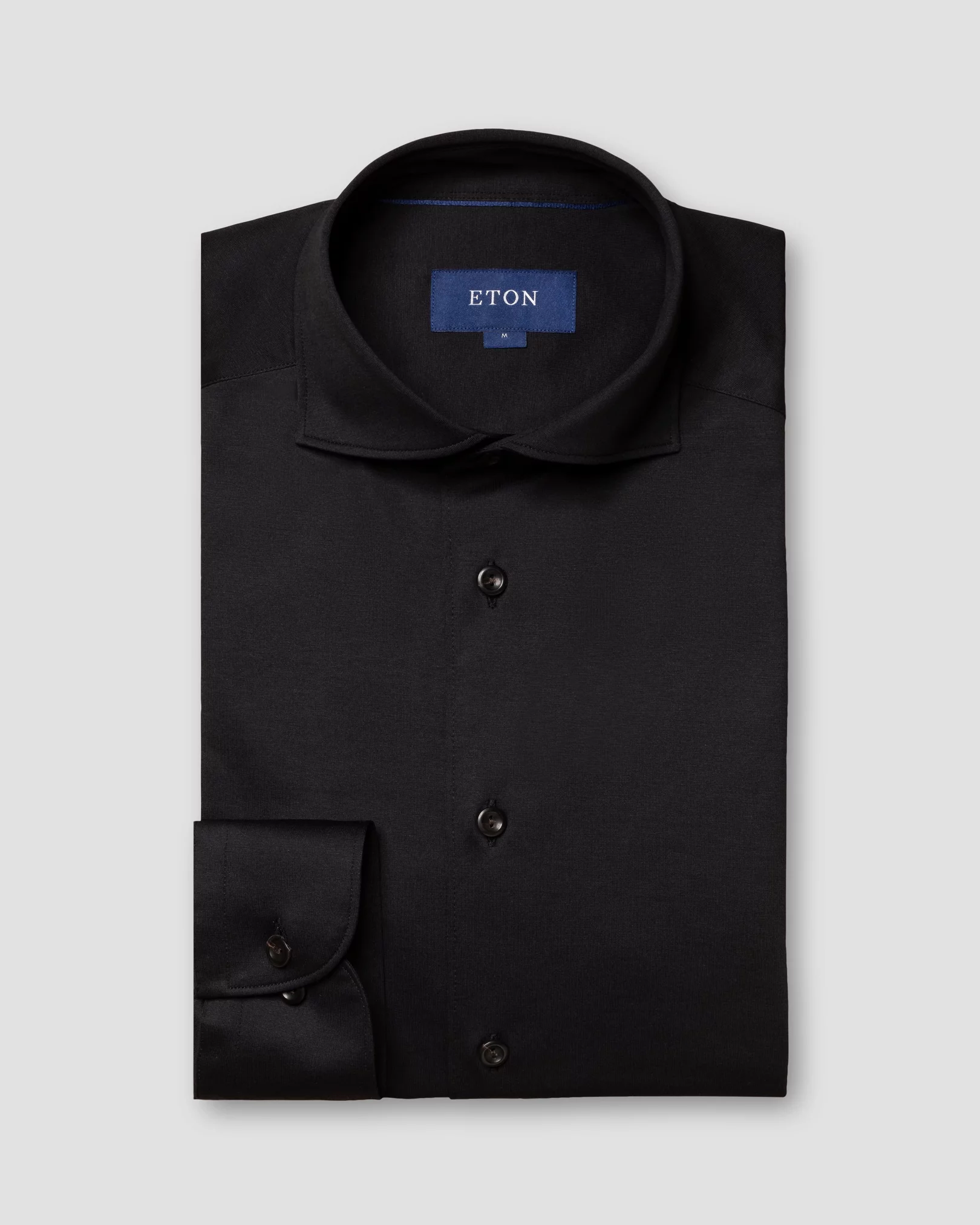 Eton - black single jersey shirt
