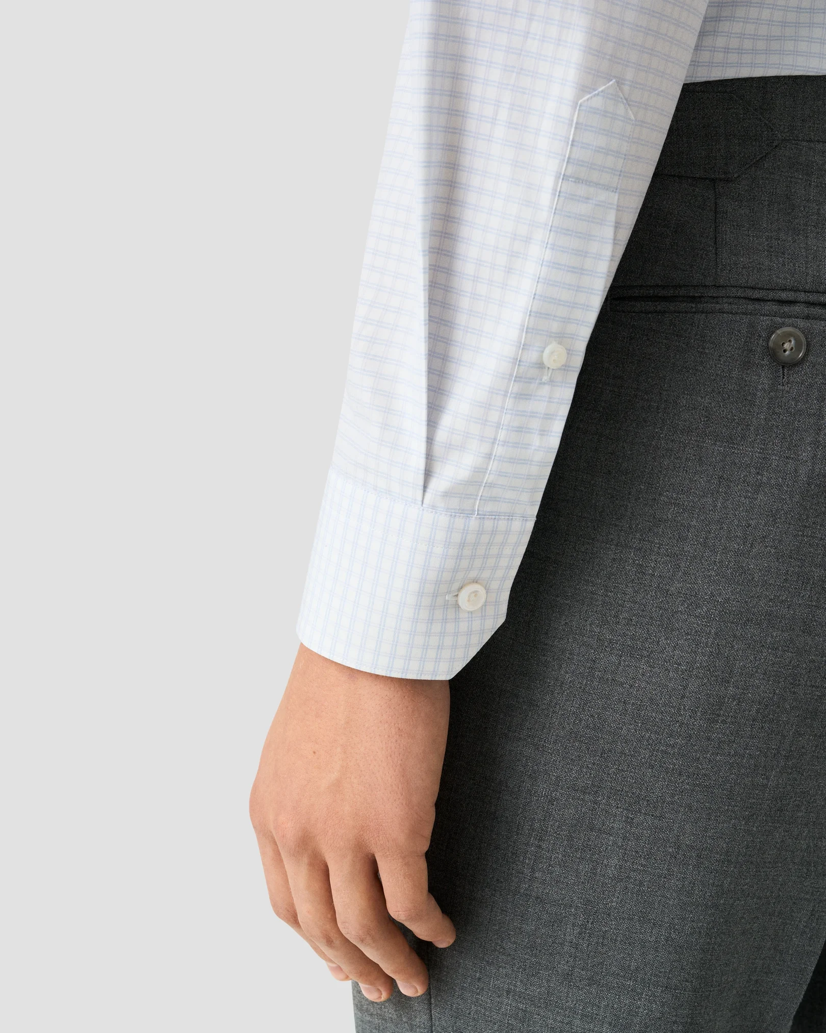 Eton - check supima 120 shirt cutaway