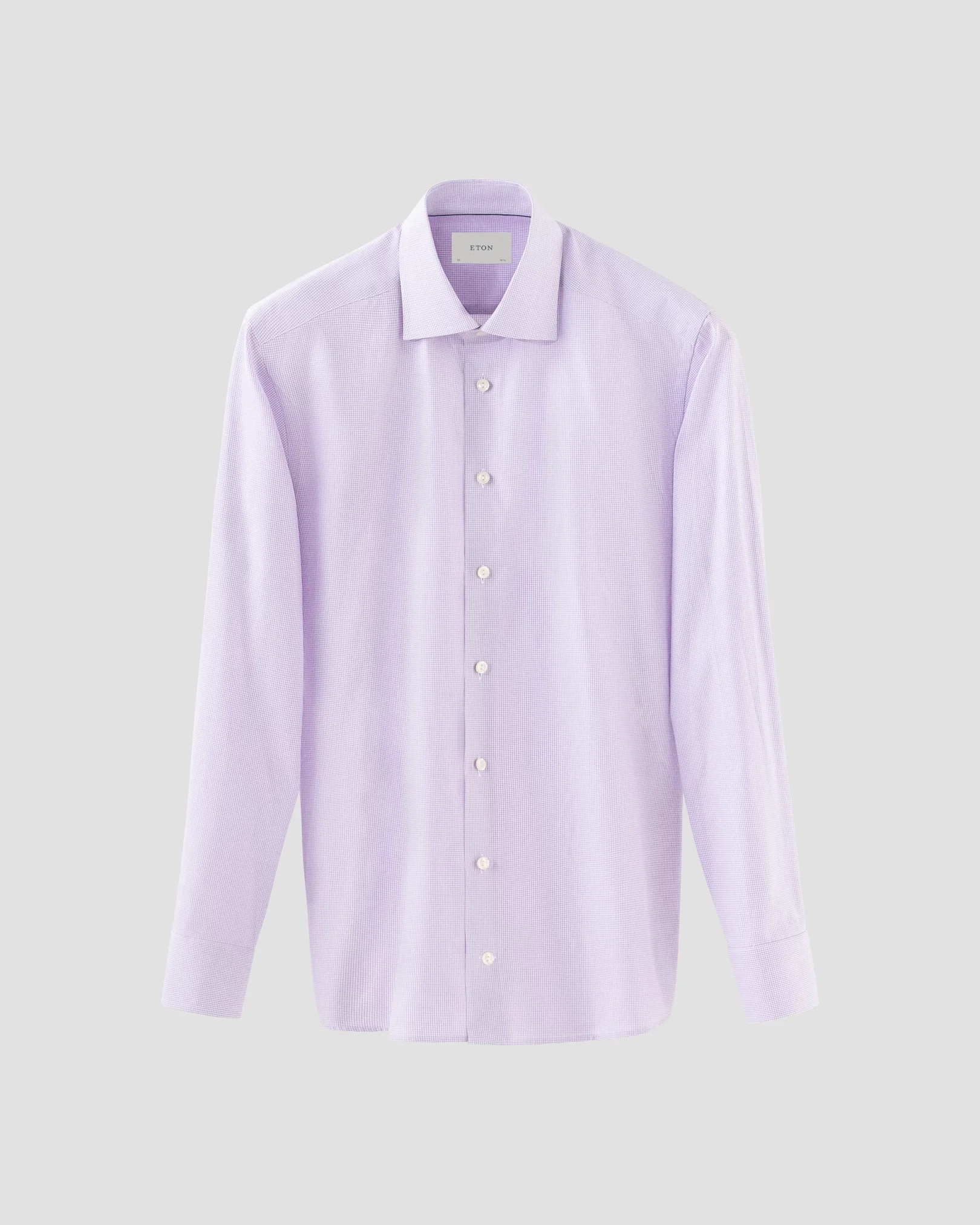 Eton - light purple fine check signature twill shirt